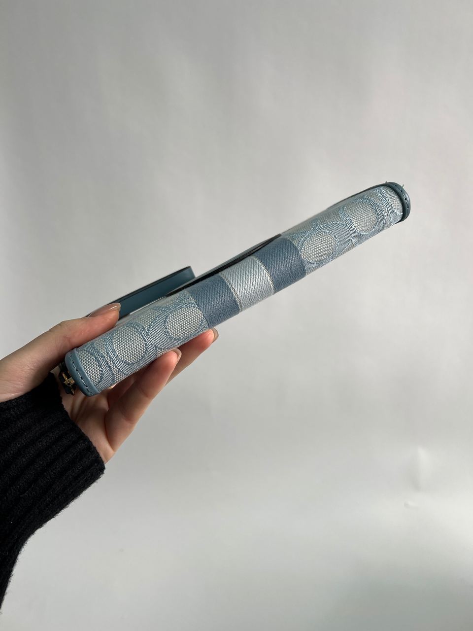 Coach Dempsey Large Wallet In Signature Jacquard Blue - 11