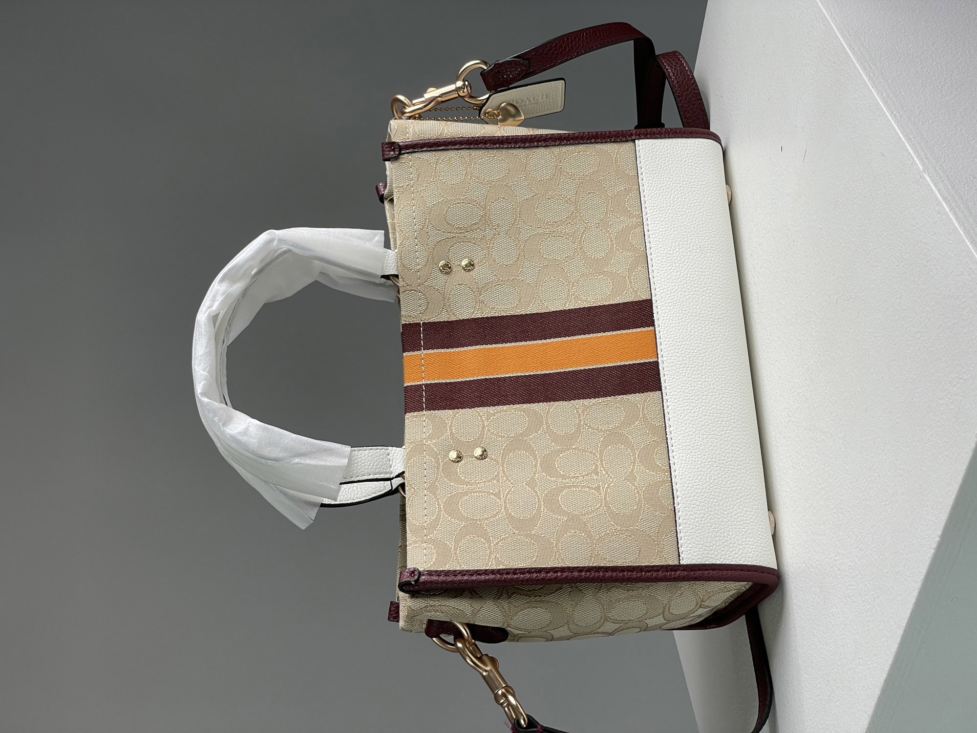 Coach Dempsey Tote 22 In Signature Jacquard With Stripe - 11