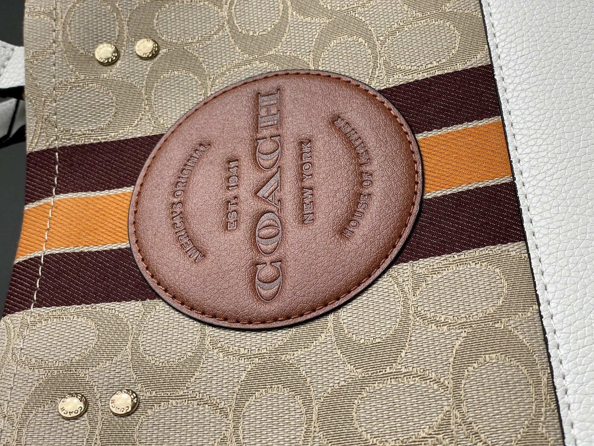 Coach Dempsey Tote 22 In Signature Jacquard With Stripe - 13