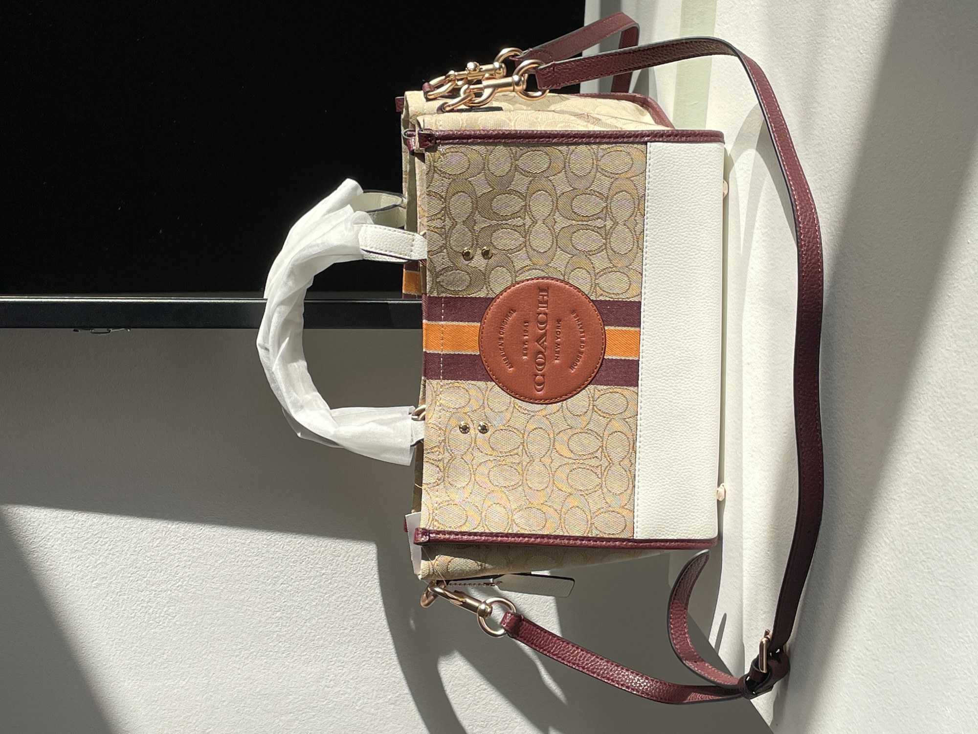 Coach Dempsey Tote 22 In Signature Jacquard With Stripe - 6