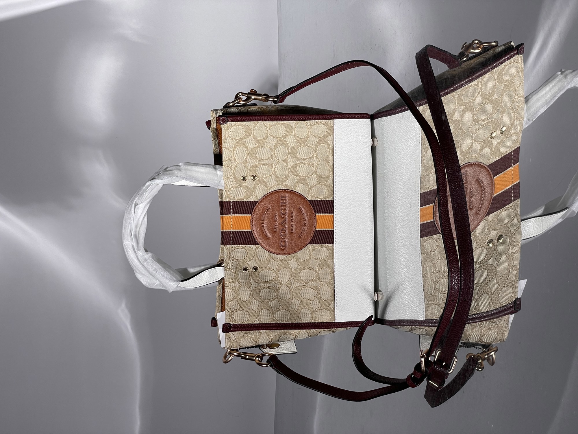 Coach Dempsey Tote 22 In Signature Jacquard With Stripe - 5