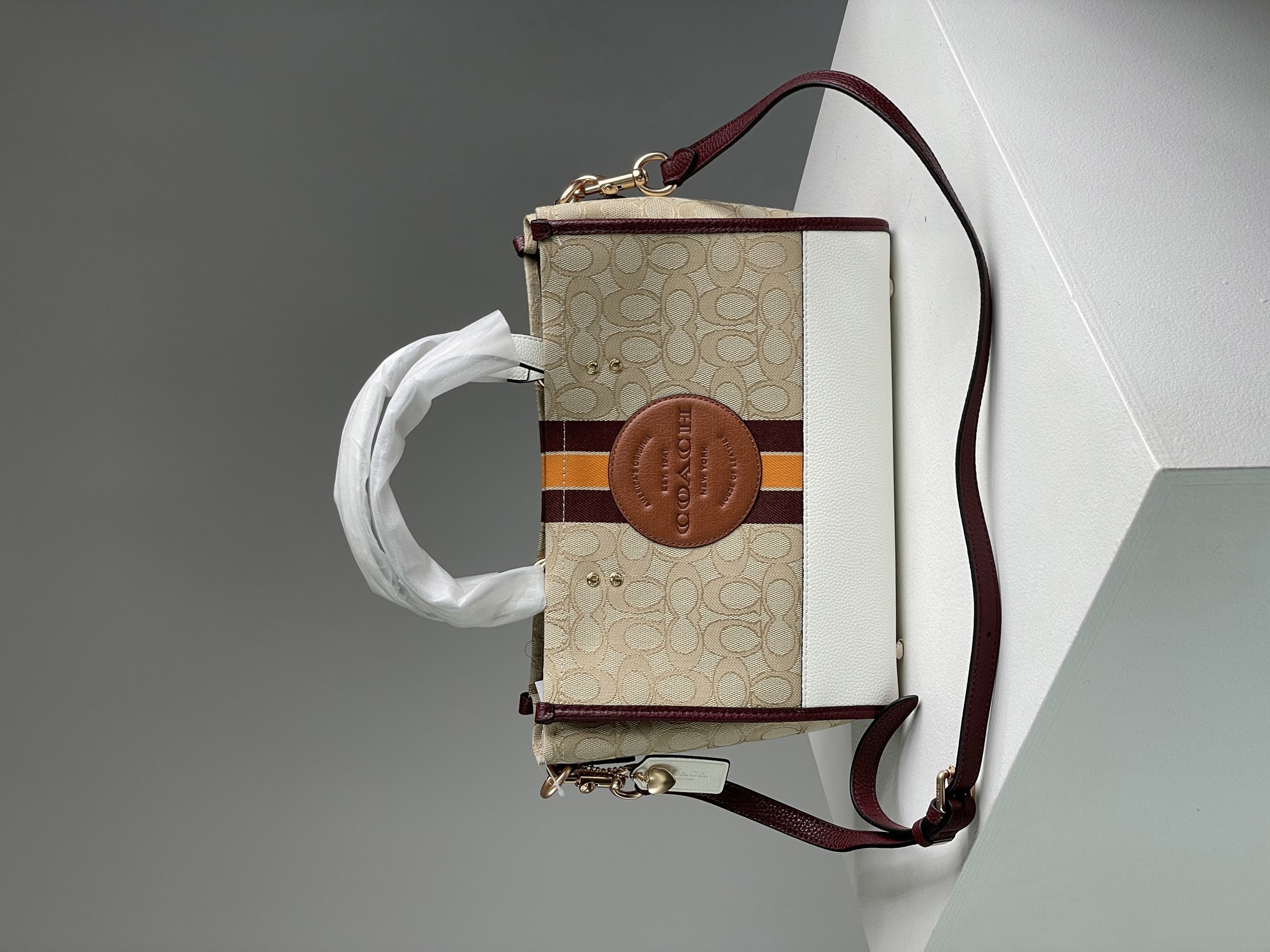Coach Dempsey Tote 22 In Signature Jacquard With Stripe - 7