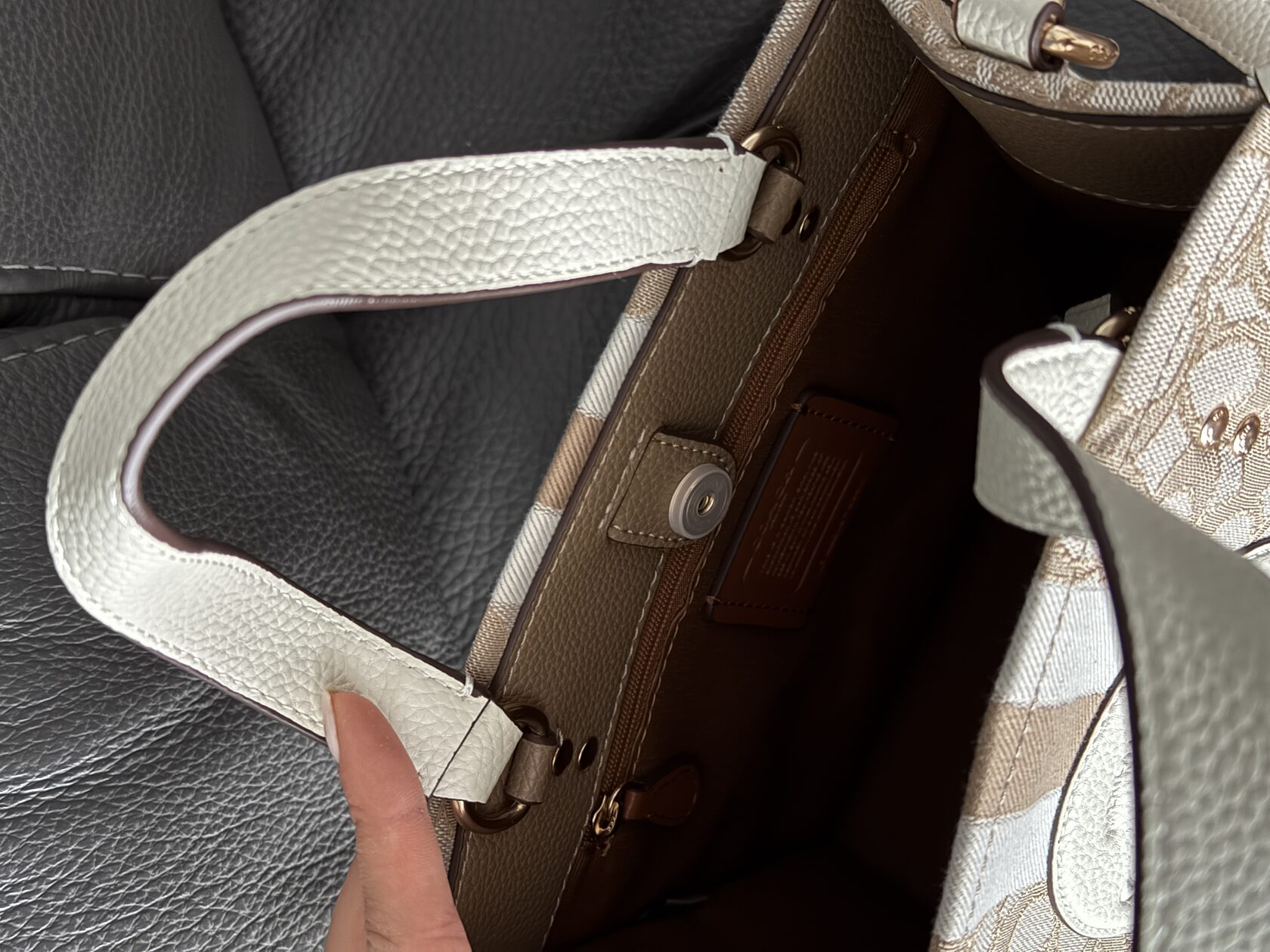 Coach Dempsey Tote 22 In Signature Jacquard With Stripe And Coach Badge - 4