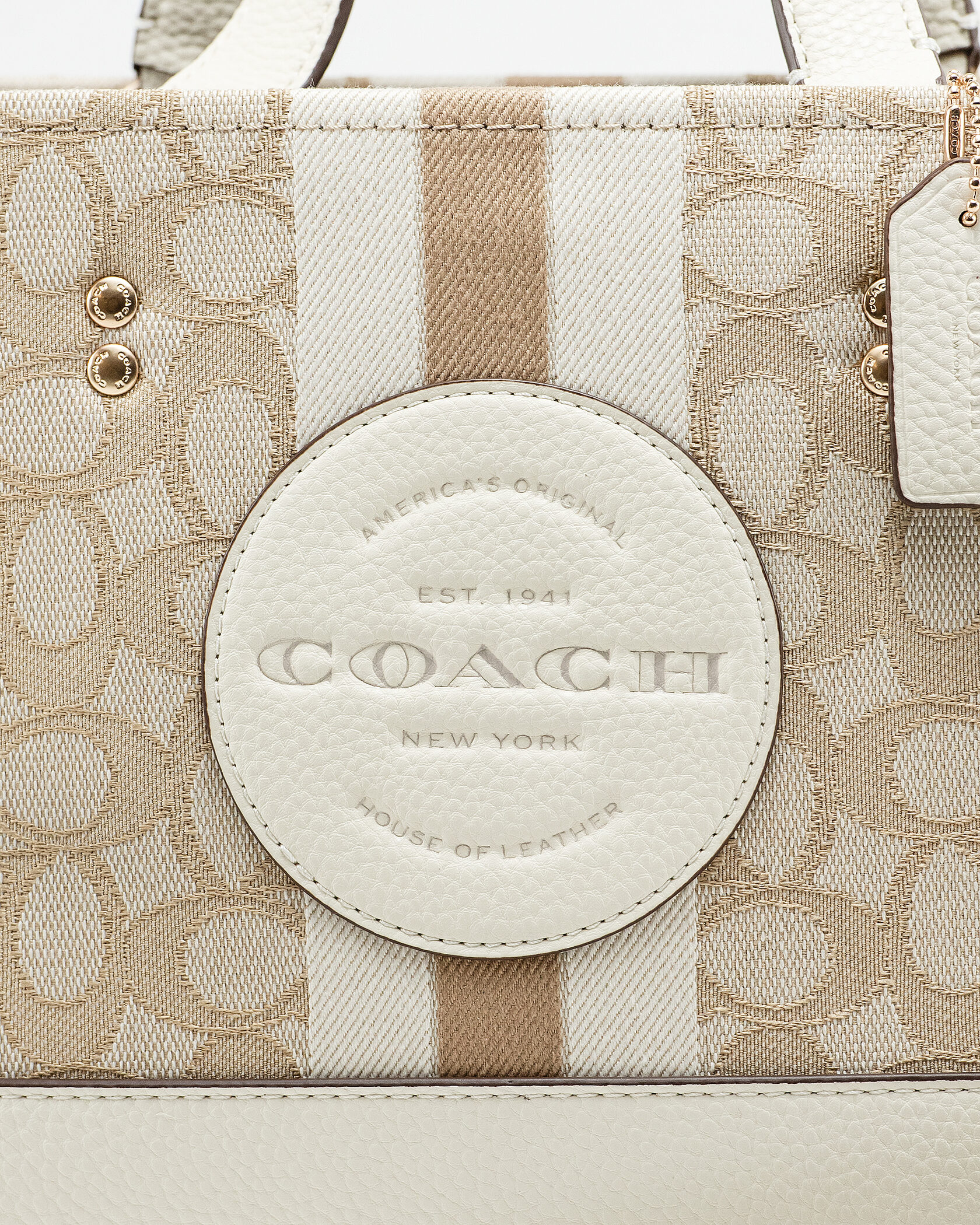 Coach Dempsey Tote 22 In Signature Jacquard With Stripe - 10
