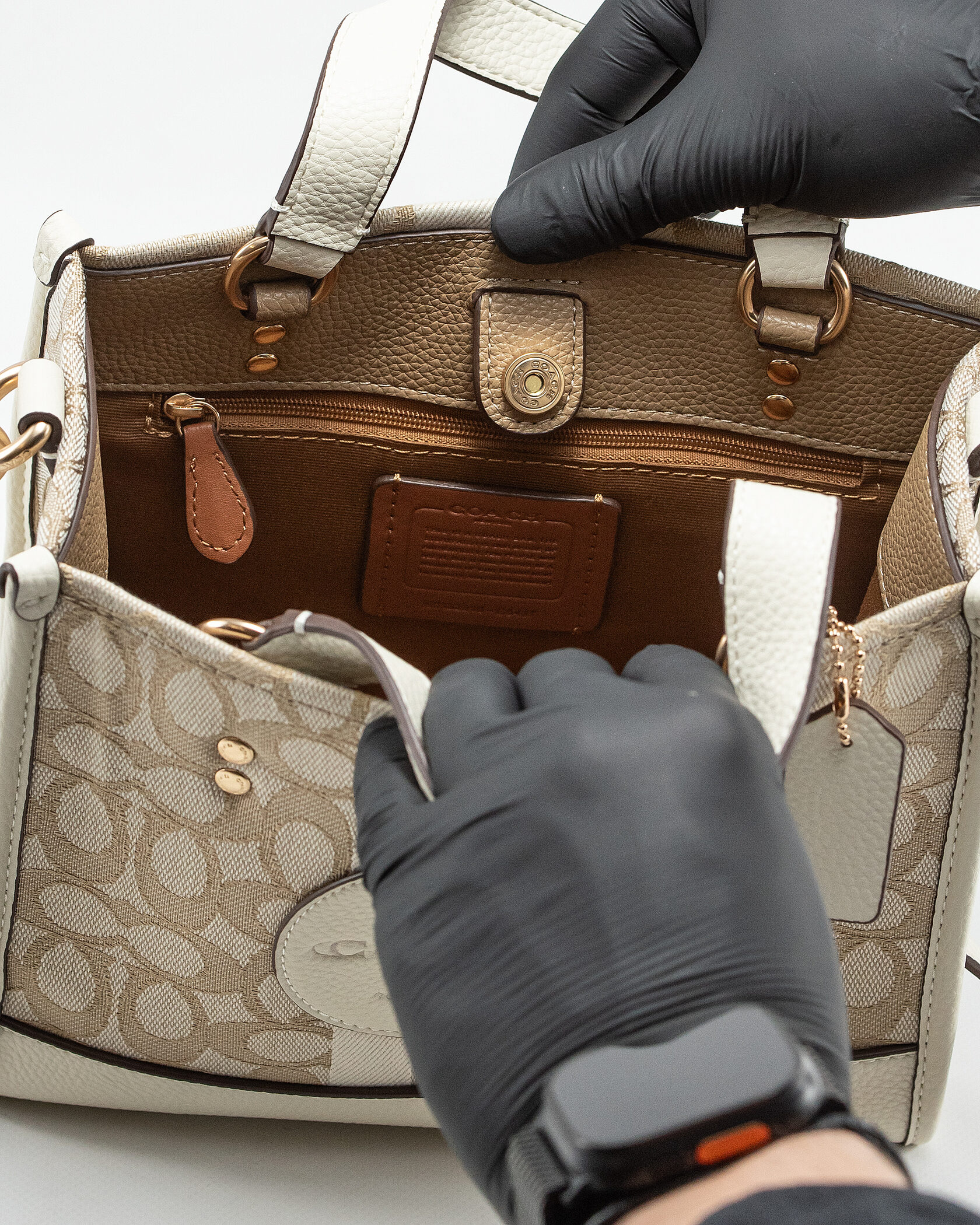 Coach Dempsey Tote 22 In Signature Jacquard With Stripe - 12