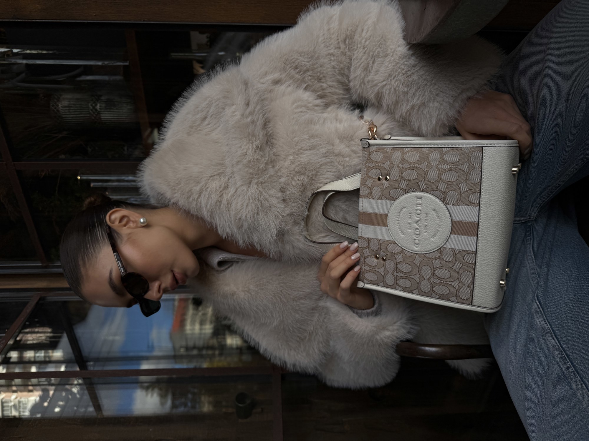 Coach Dempsey Tote in Signature Jacquard with Stripe [крафтова к - 12