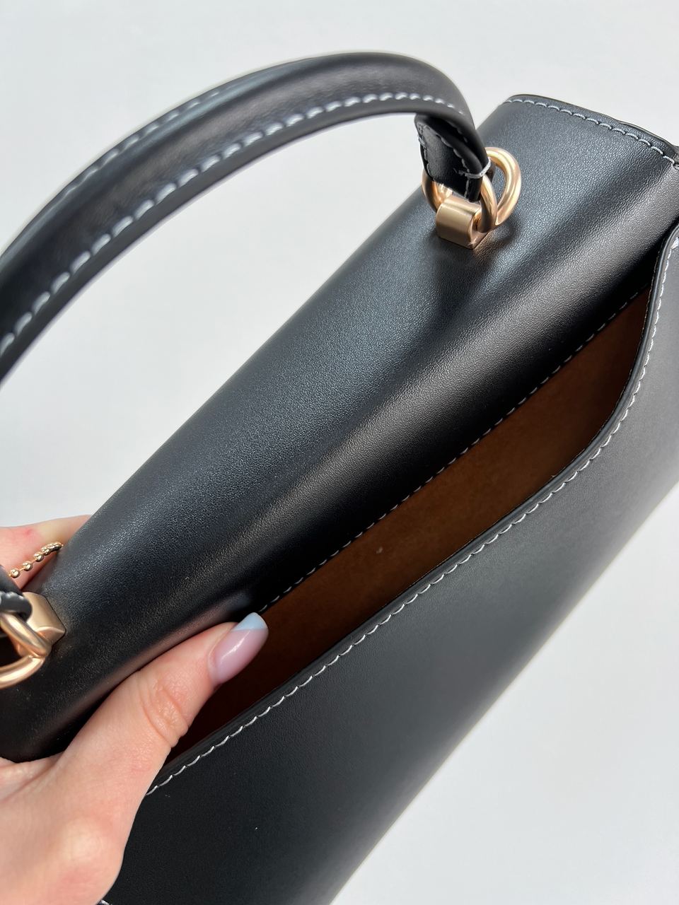 Coach Eliza Top Handle In Signature Canvas Black - 6