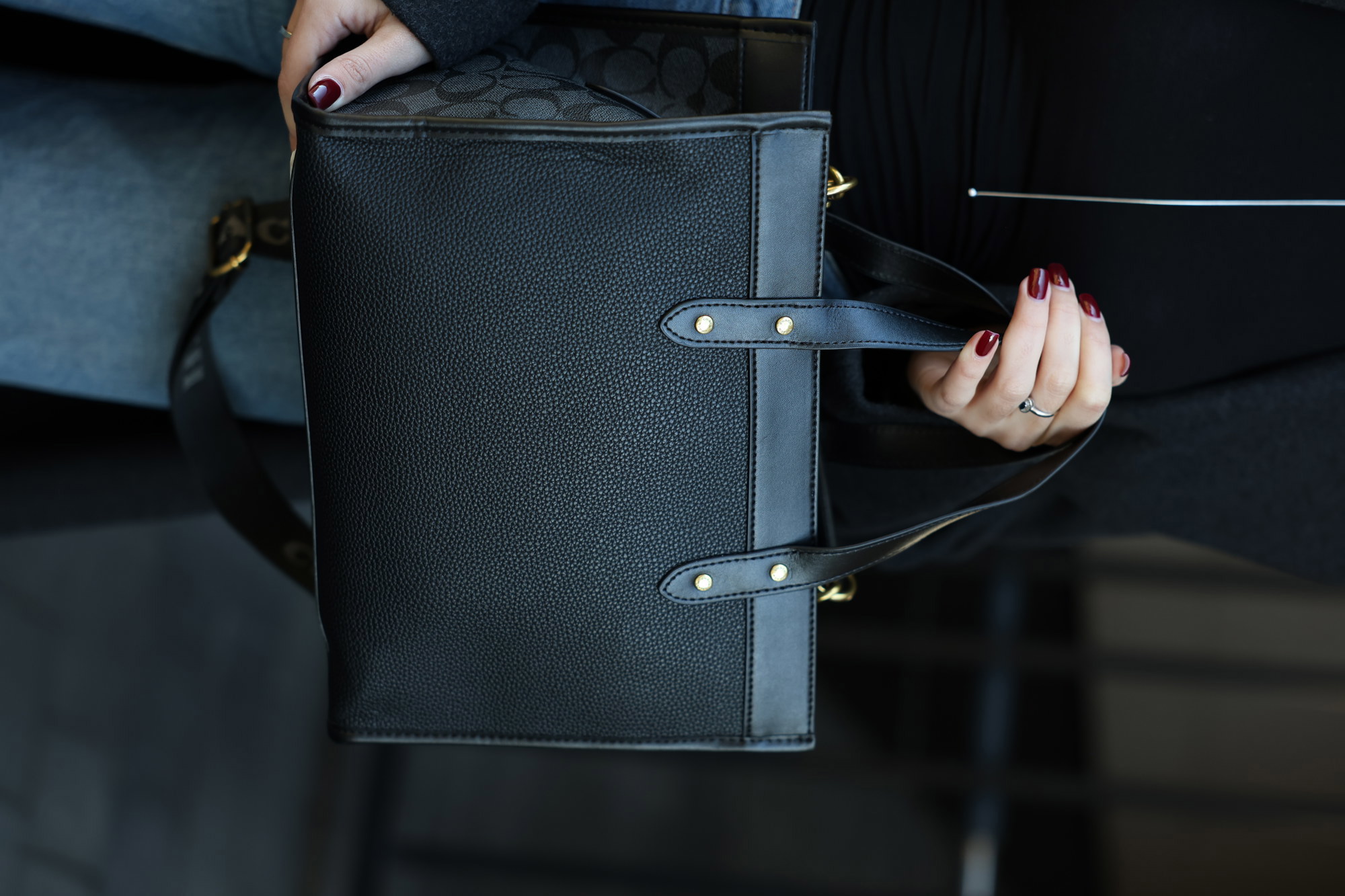 Coach Field Tote 30 In Colorblock With Coach Badge/Signature Ca - 14