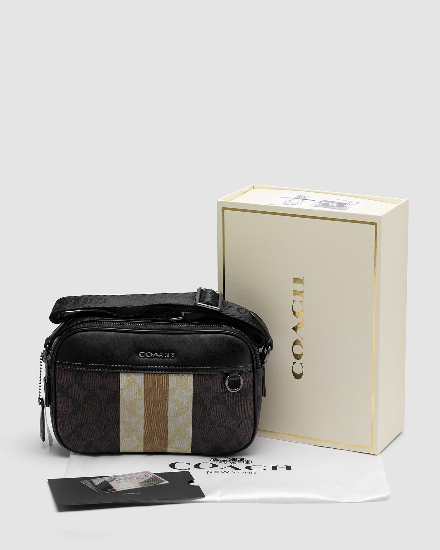 Coach Graham Crossbody Bag In Blocked Signature Canvas Mahogany - 2