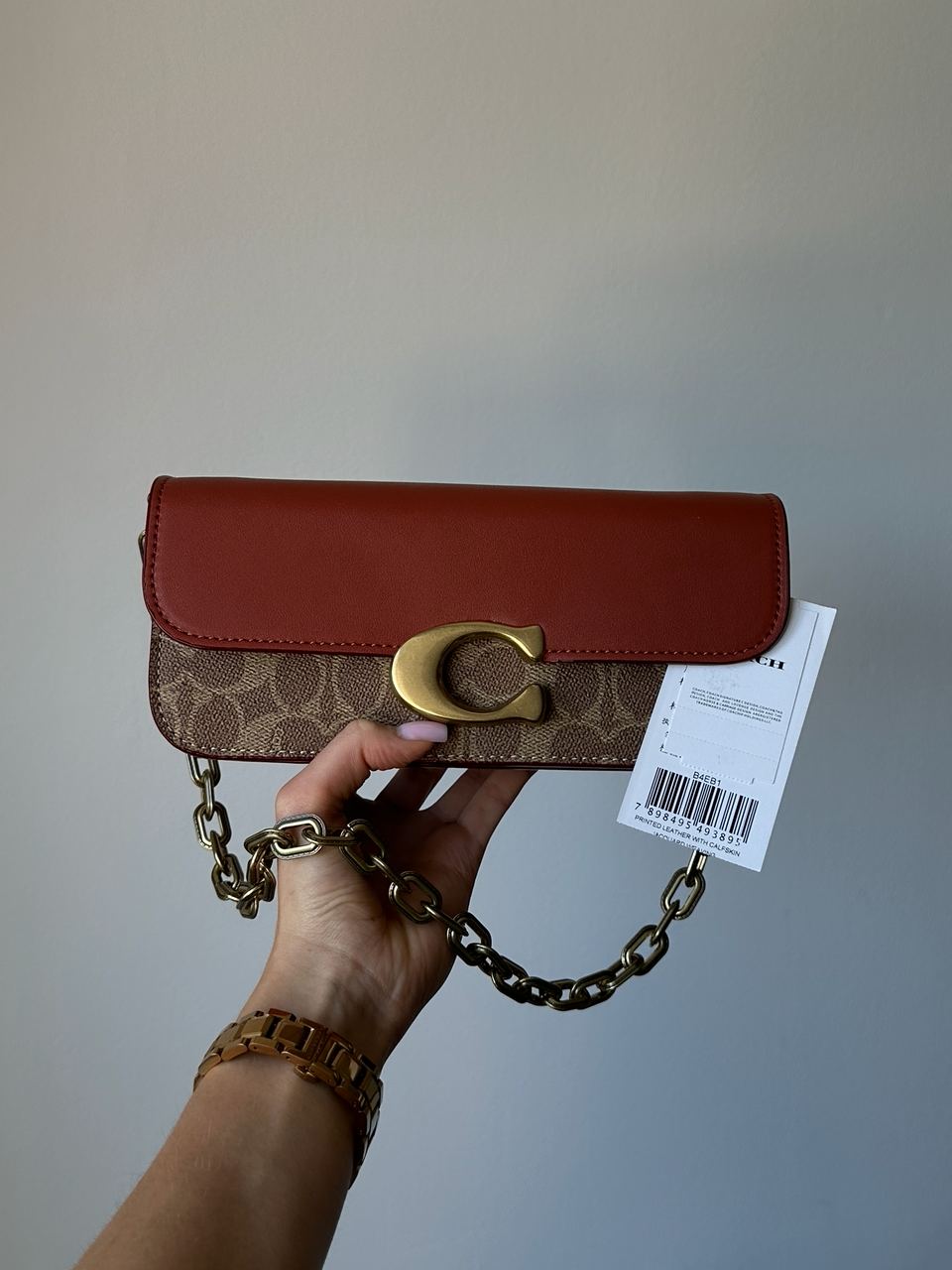 Coach Idol Bag 23 In Signature Canvas With Snakeskin Detail - 2