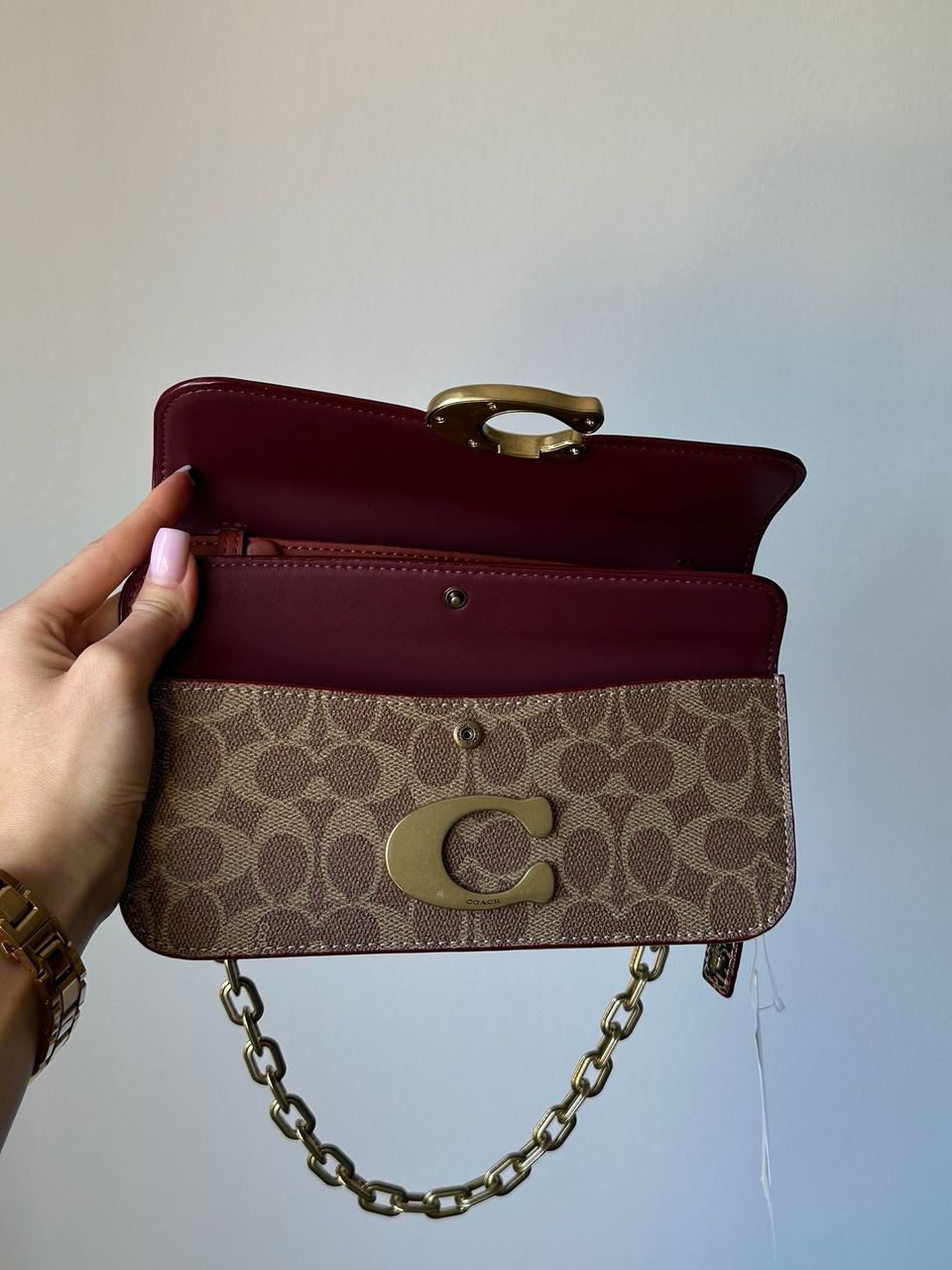 Coach Idol Bag 23 In Signature Canvas With Snakeskin Detail - 4