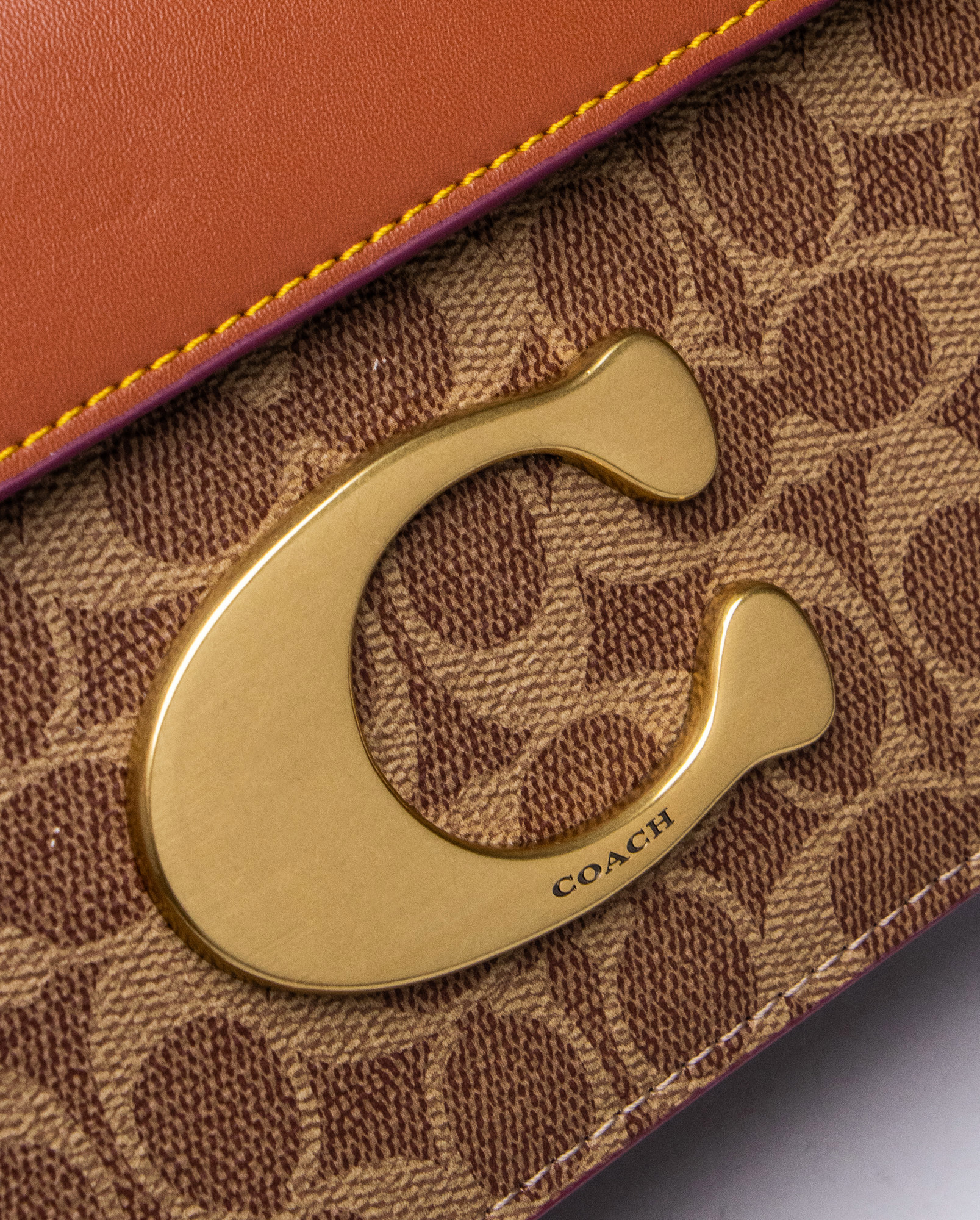 Coach Idol Bag In Signature Canvas With Snakeskin Detail - 4