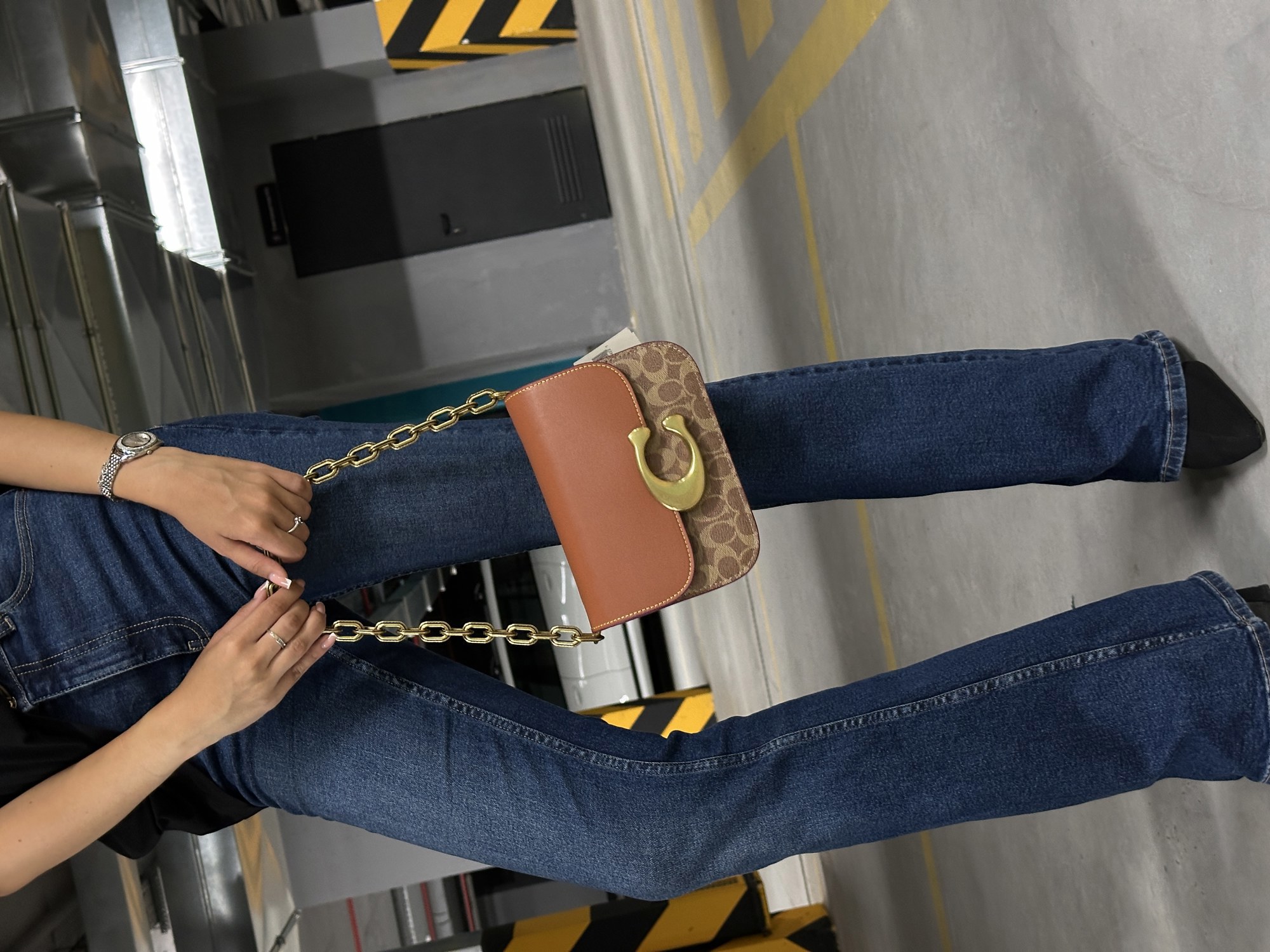 Coach Idol Bag In Signature Canvas With Snakeskin Detail - 7