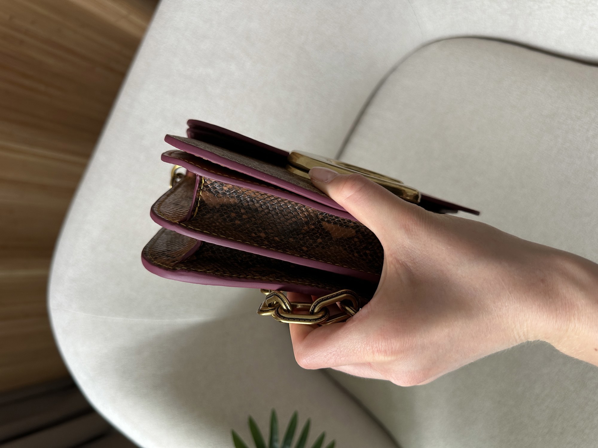 Coach Idol Bag In Signature Canvas With Snakeskin Detail - 14