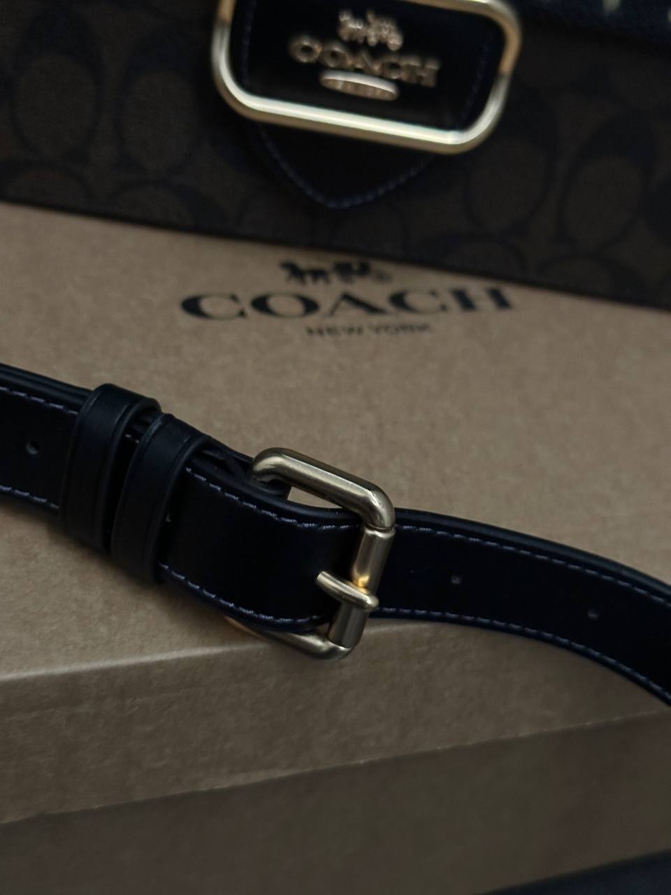 Coach Jade Shoulder Bag With Rivets In Signature Canvas Brown/Black - 9