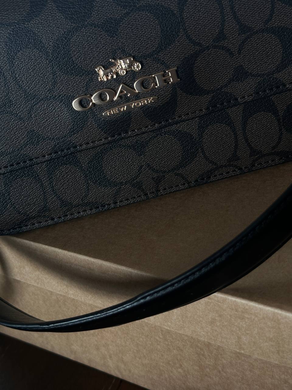 Coach Jes Crossbody in Signature Canvas in Brown/Black - 16