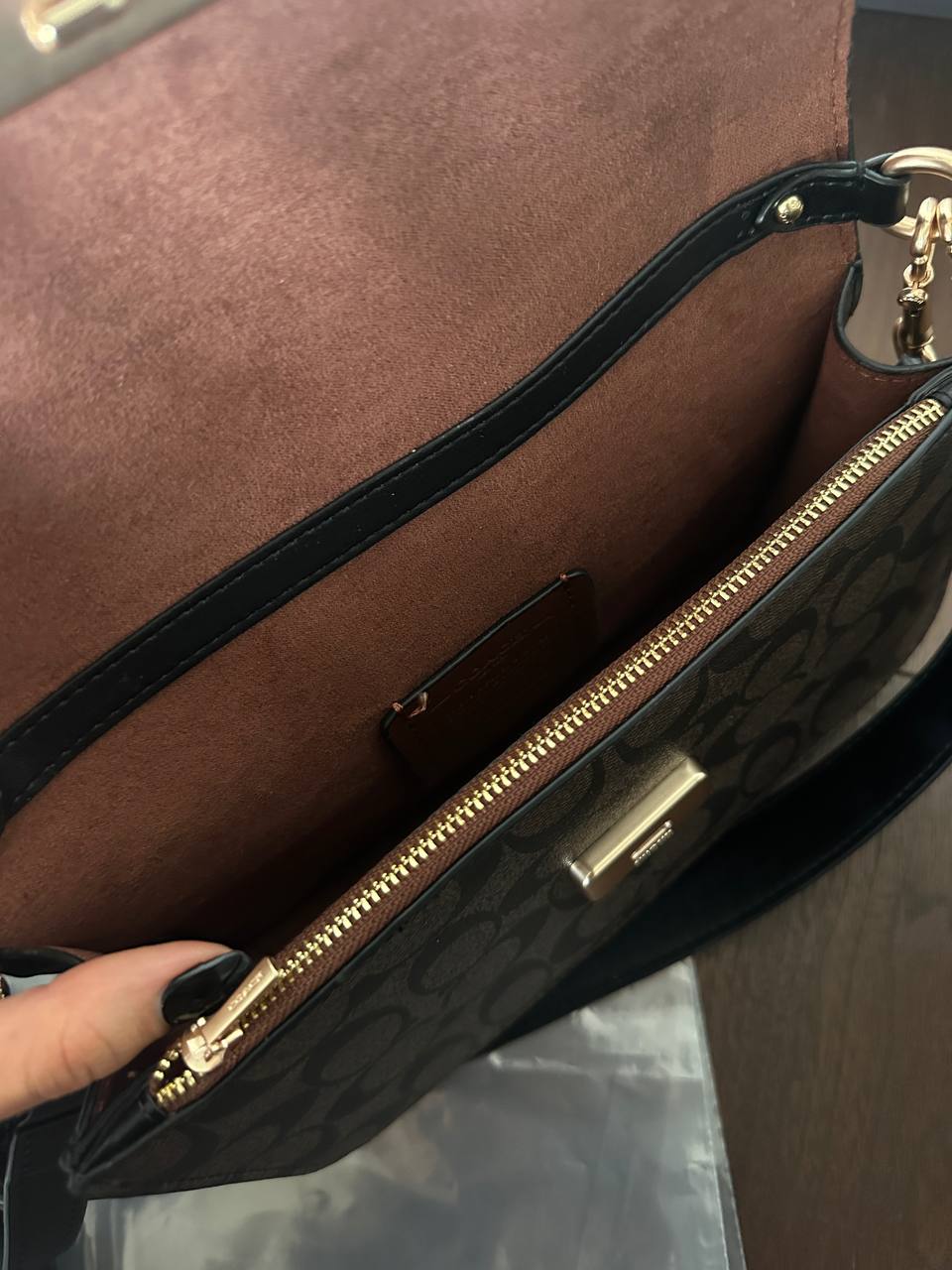 Coach Jes Crossbody in Signature Canvas in Brown/Black - 19