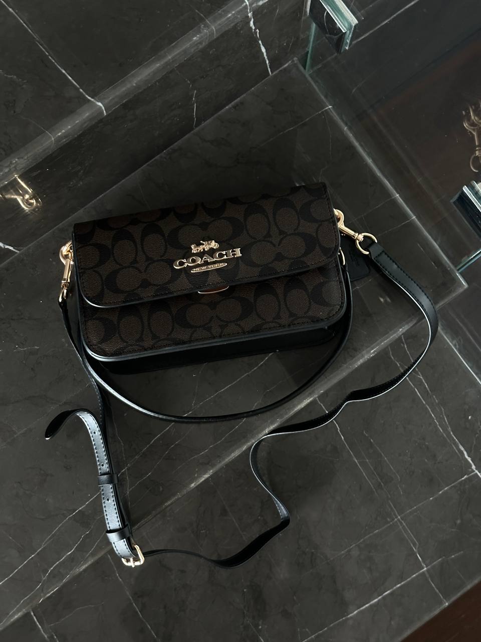 Coach Jes Crossbody in Signature Canvas in Brown/Black - 3