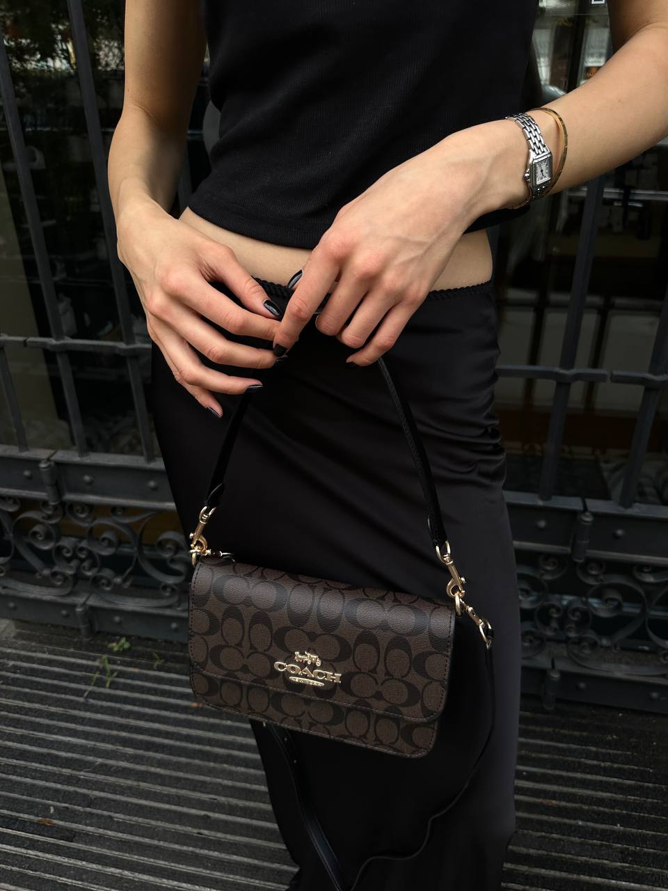 Coach Jes Crossbody in Signature Canvas in Brown/Black - 5