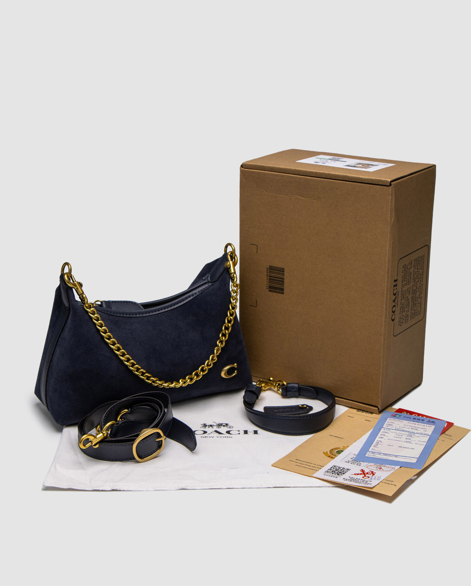 Coach Juliet Shoulder Bag Blue Suede - 5