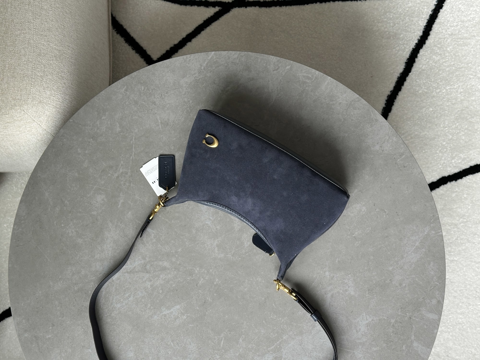Coach Juliet Shoulder Bag Blue Suede - 9