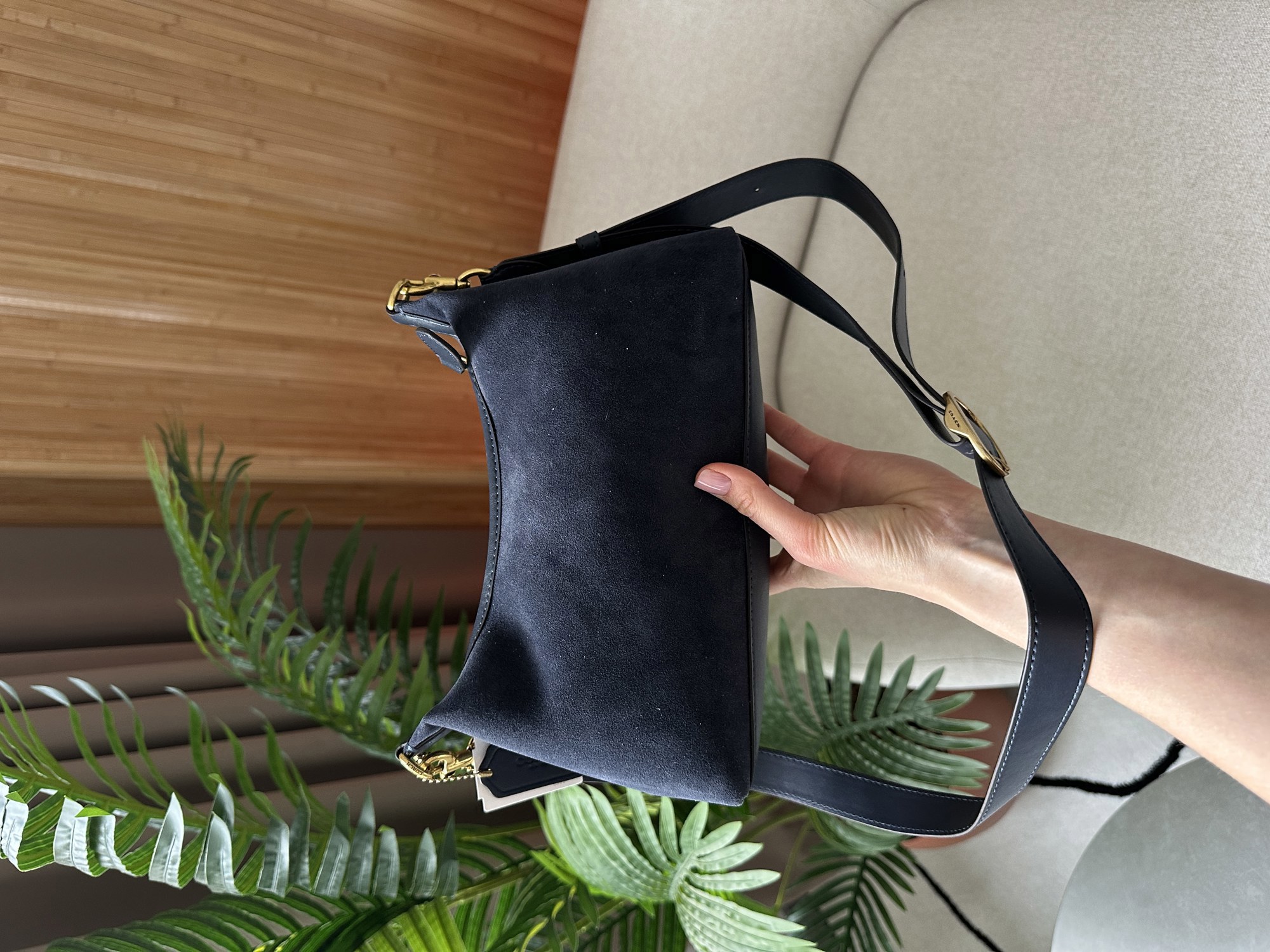 Coach Juliet Shoulder Bag Blue Suede - 14