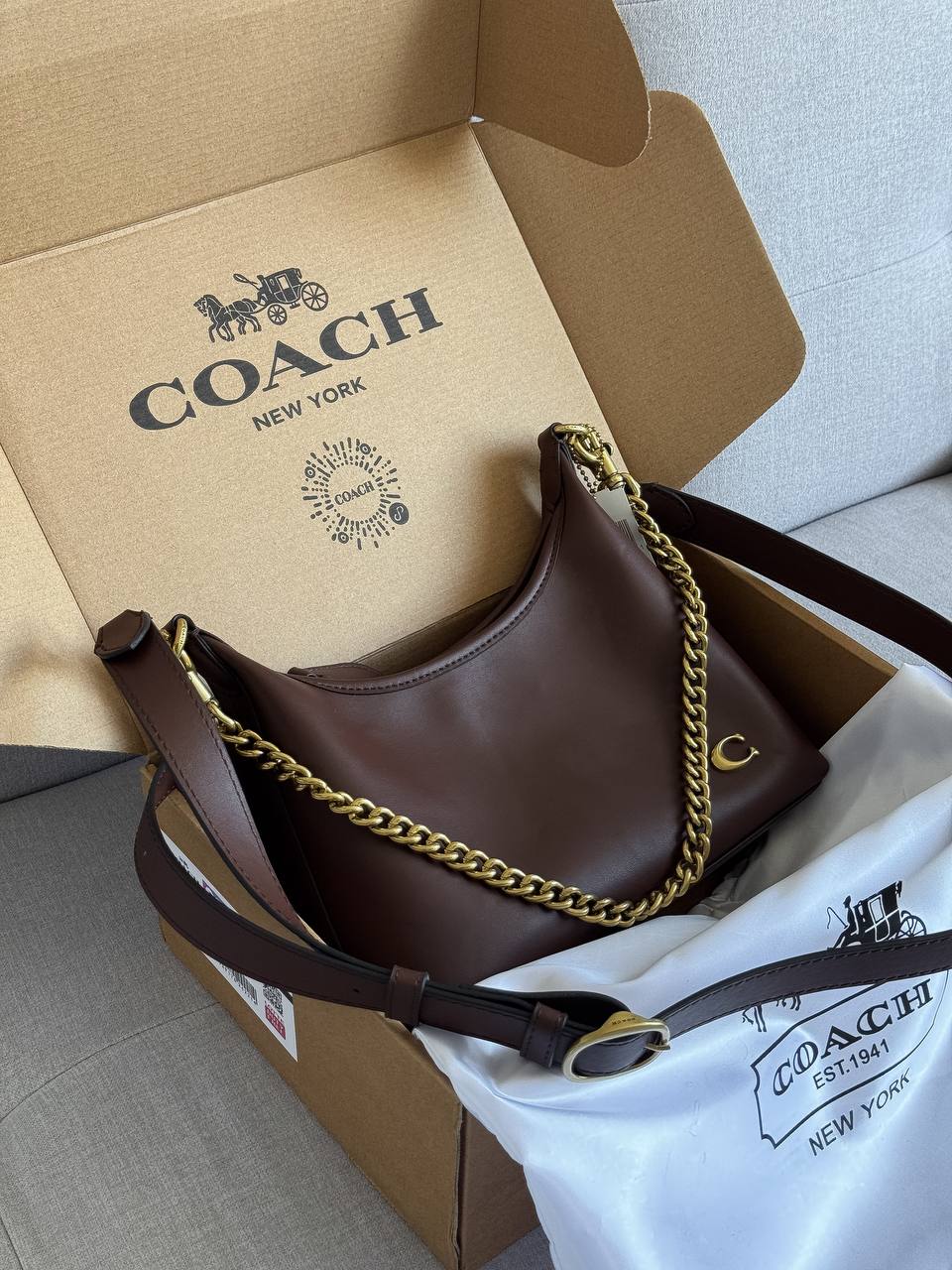 Coach Juliet Shoulder Bag Brown Smooth Leather - 2