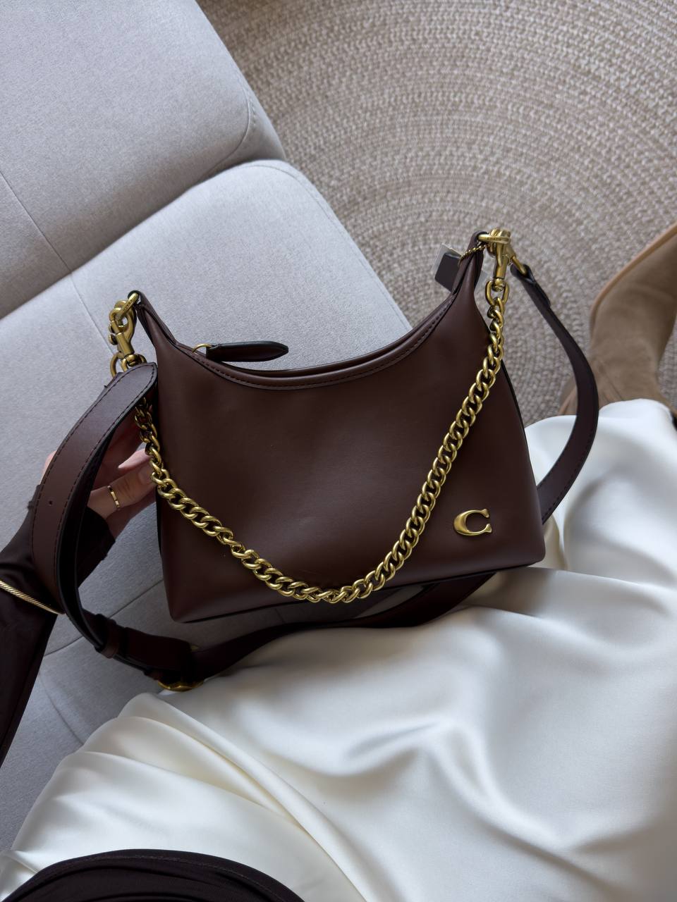 Coach Juliet Shoulder Bag Brown Smooth Leather - 3
