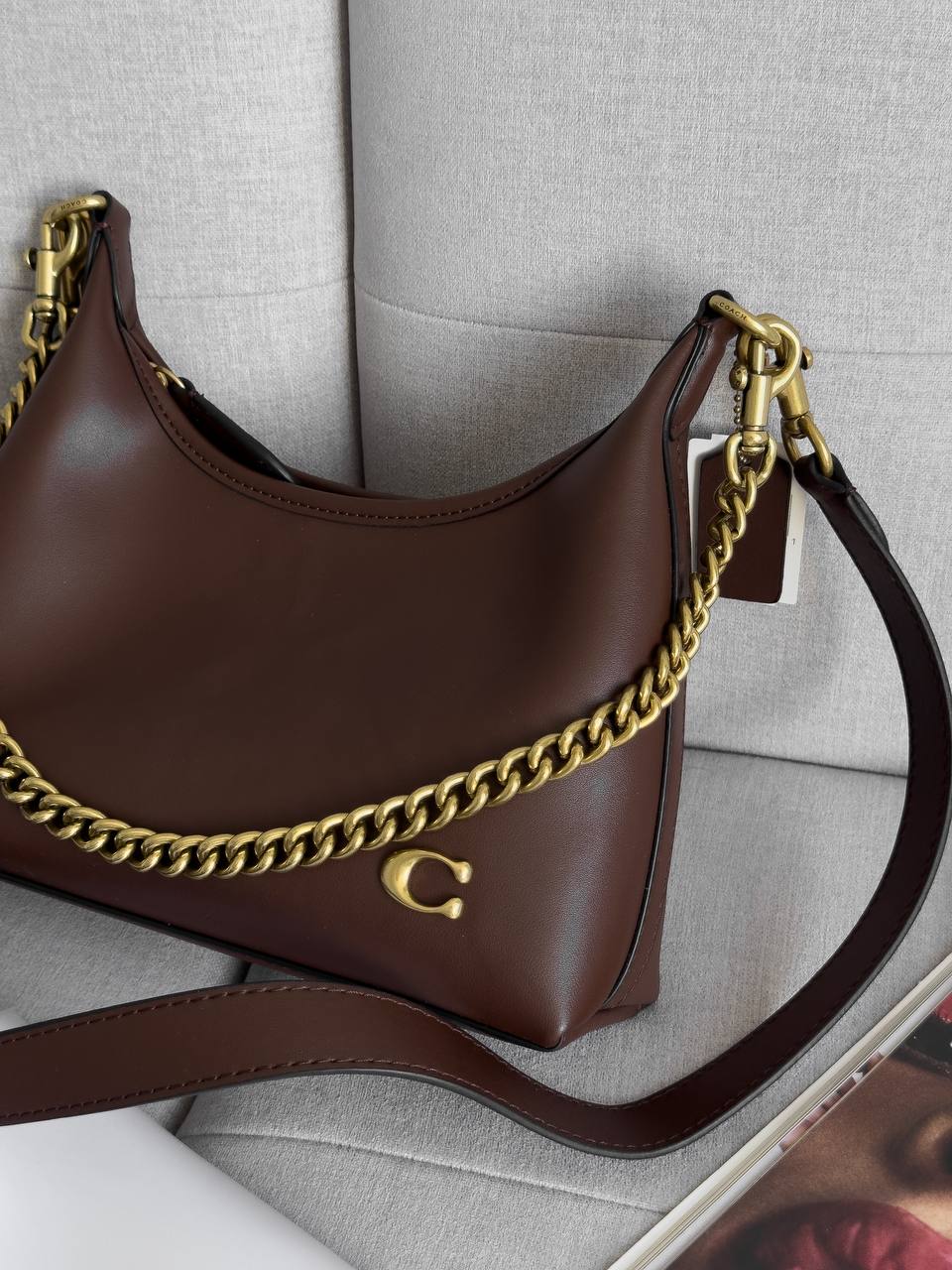 Coach Juliet Shoulder Bag Brown Smooth Leather - 7