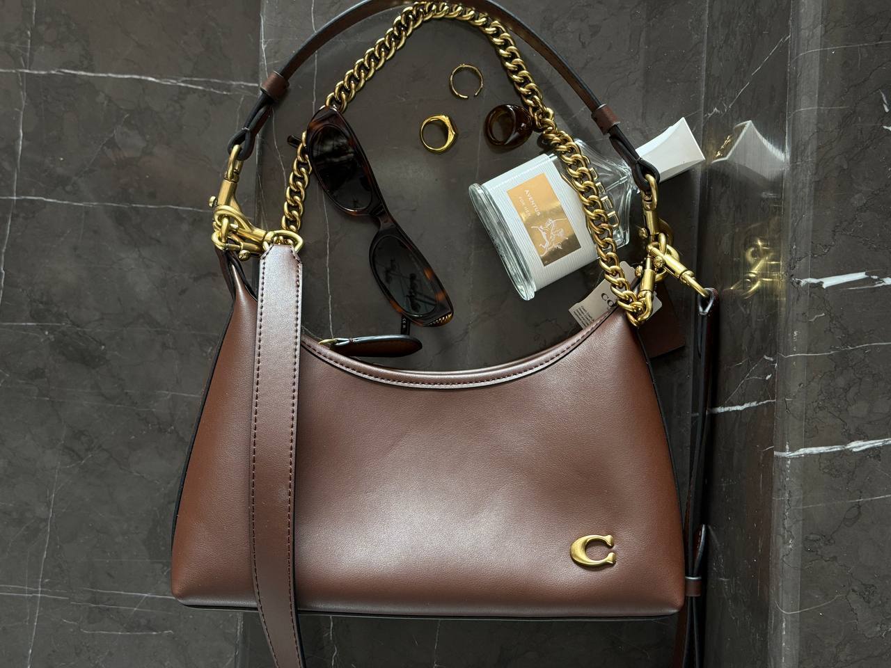 Coach Juliet Shoulder Bag Brown Smooth Leather - 3