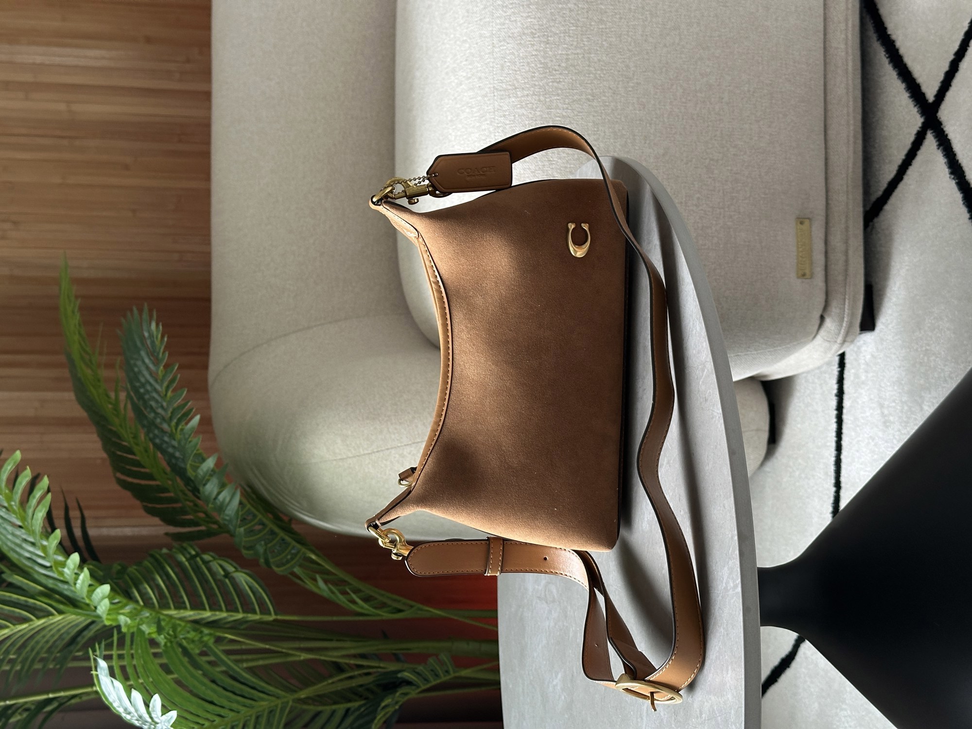 Coach Juliet Shoulder Bag Honey Brown Suede - 11