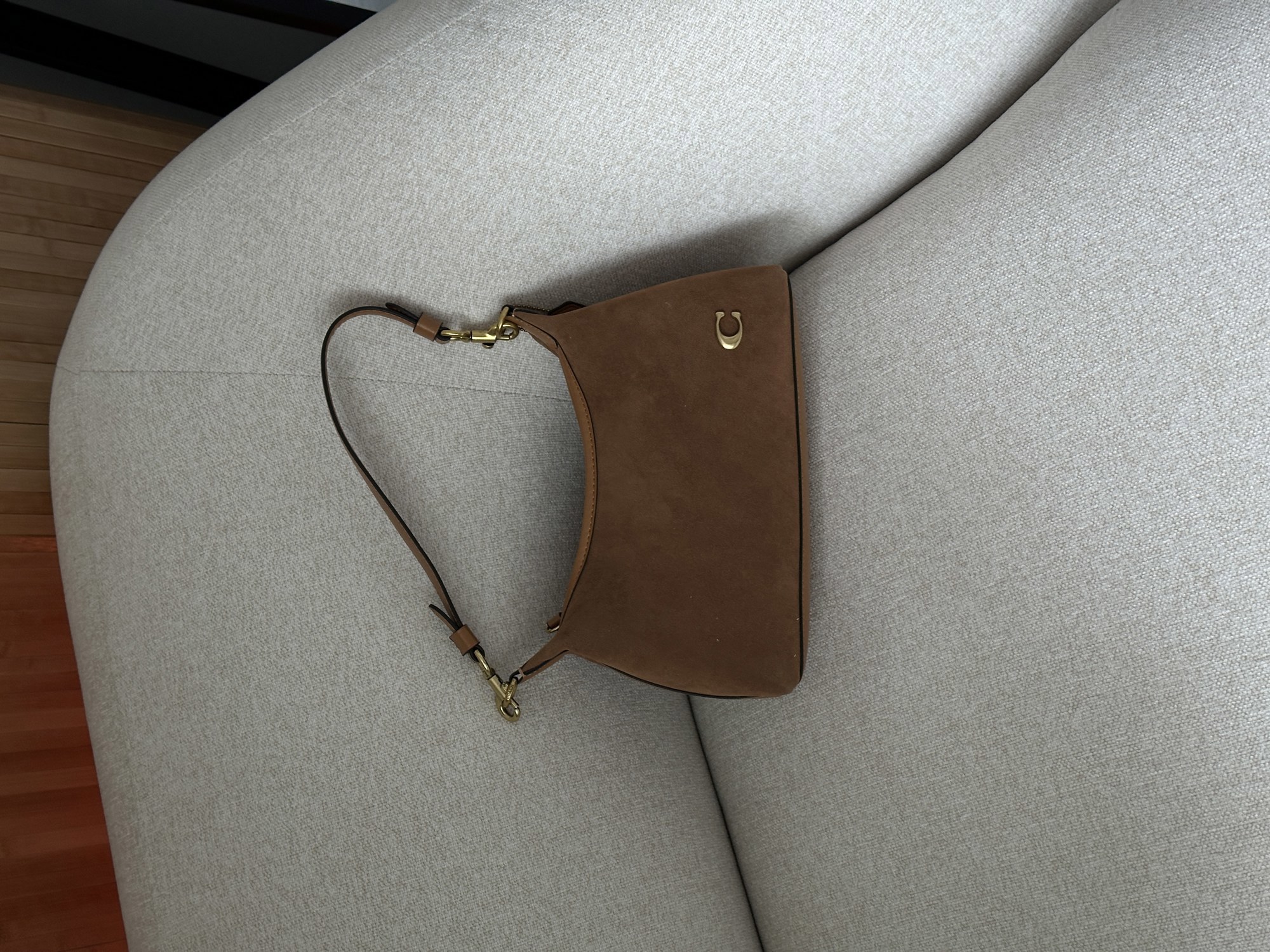 Coach Juliet Shoulder Bag Honey Brown Suede - 8