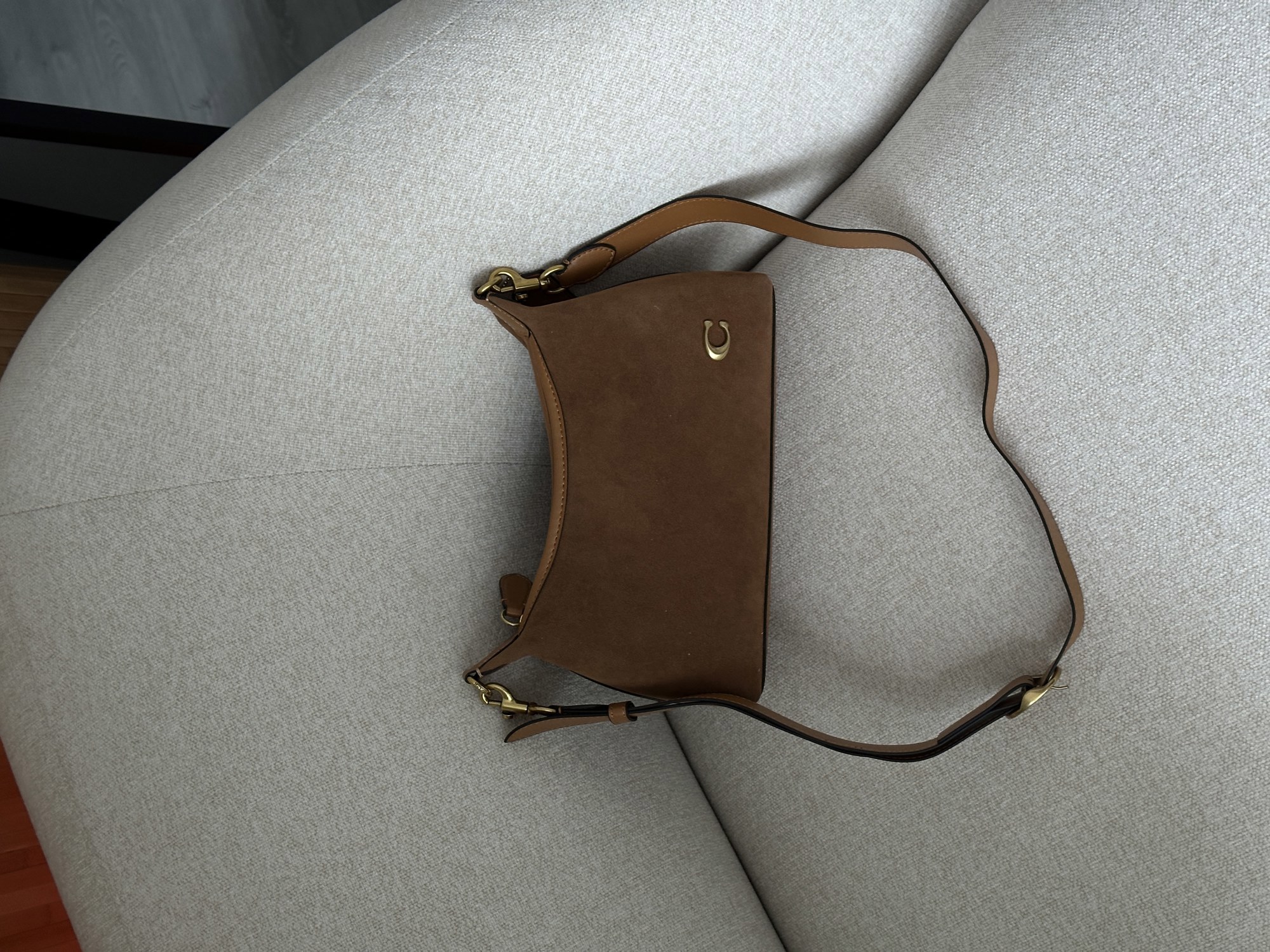 Coach Juliet Shoulder Bag Honey Brown Suede - 9