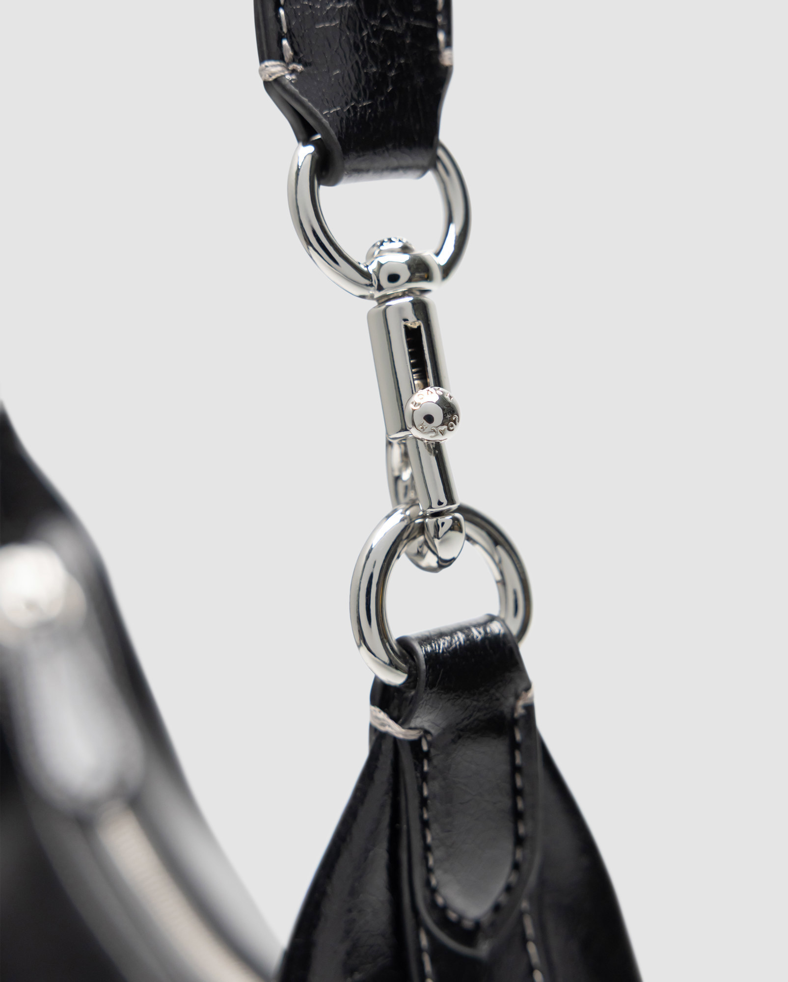 Coach Juliet Shoulder Bag in Glazed Leather Black/Silver - 5