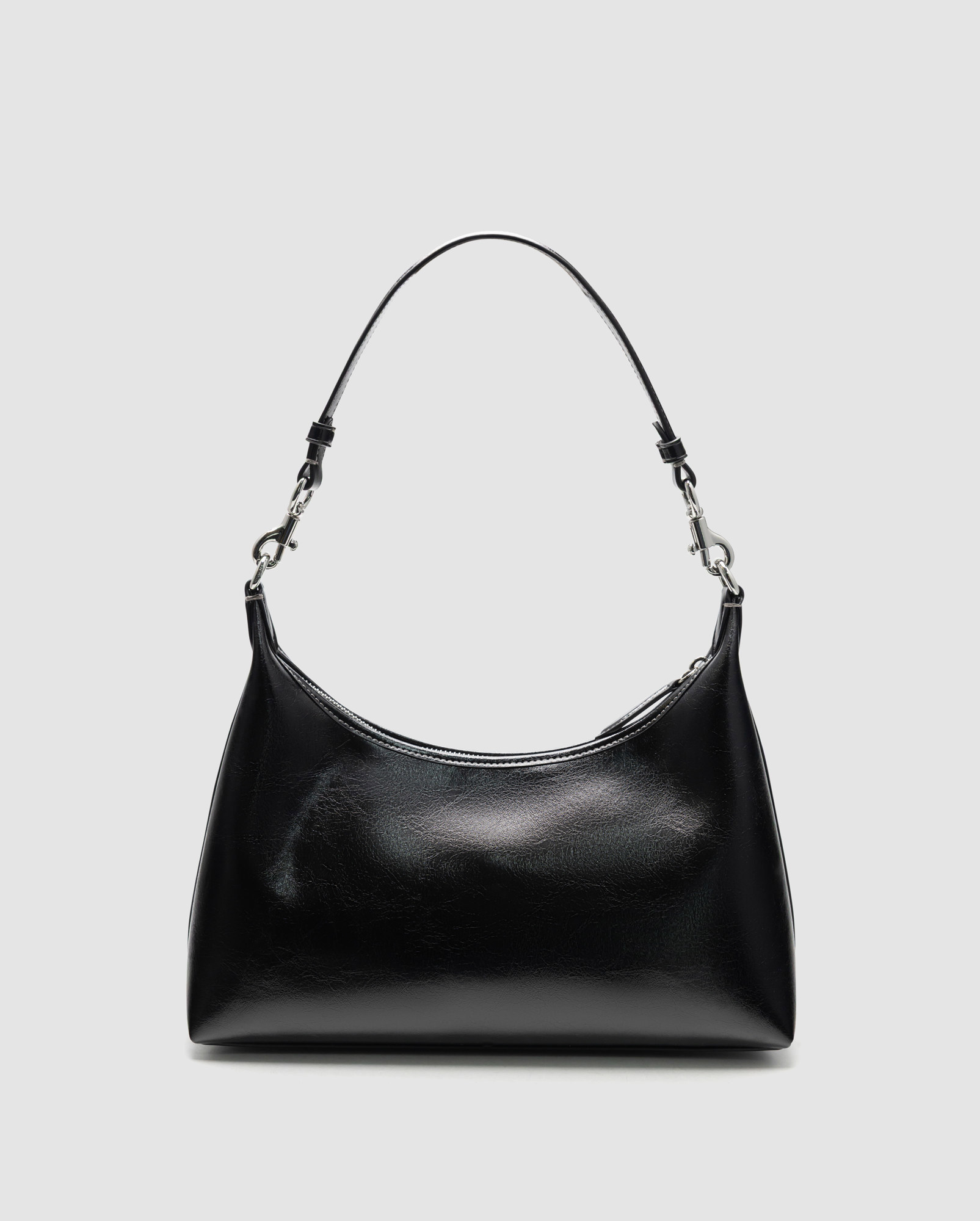 Coach Juliet Shoulder Bag in Glazed Leather Black/Silver - 3