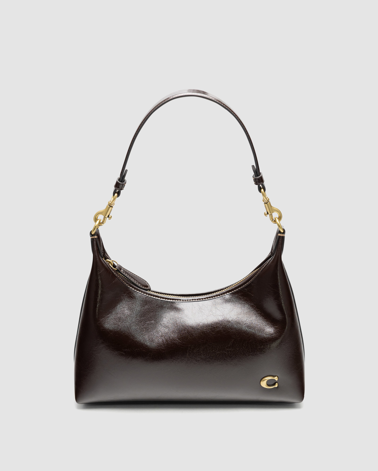 Coach Juliet Shoulder Bag in Glazed Leather Brown/Gold - 2