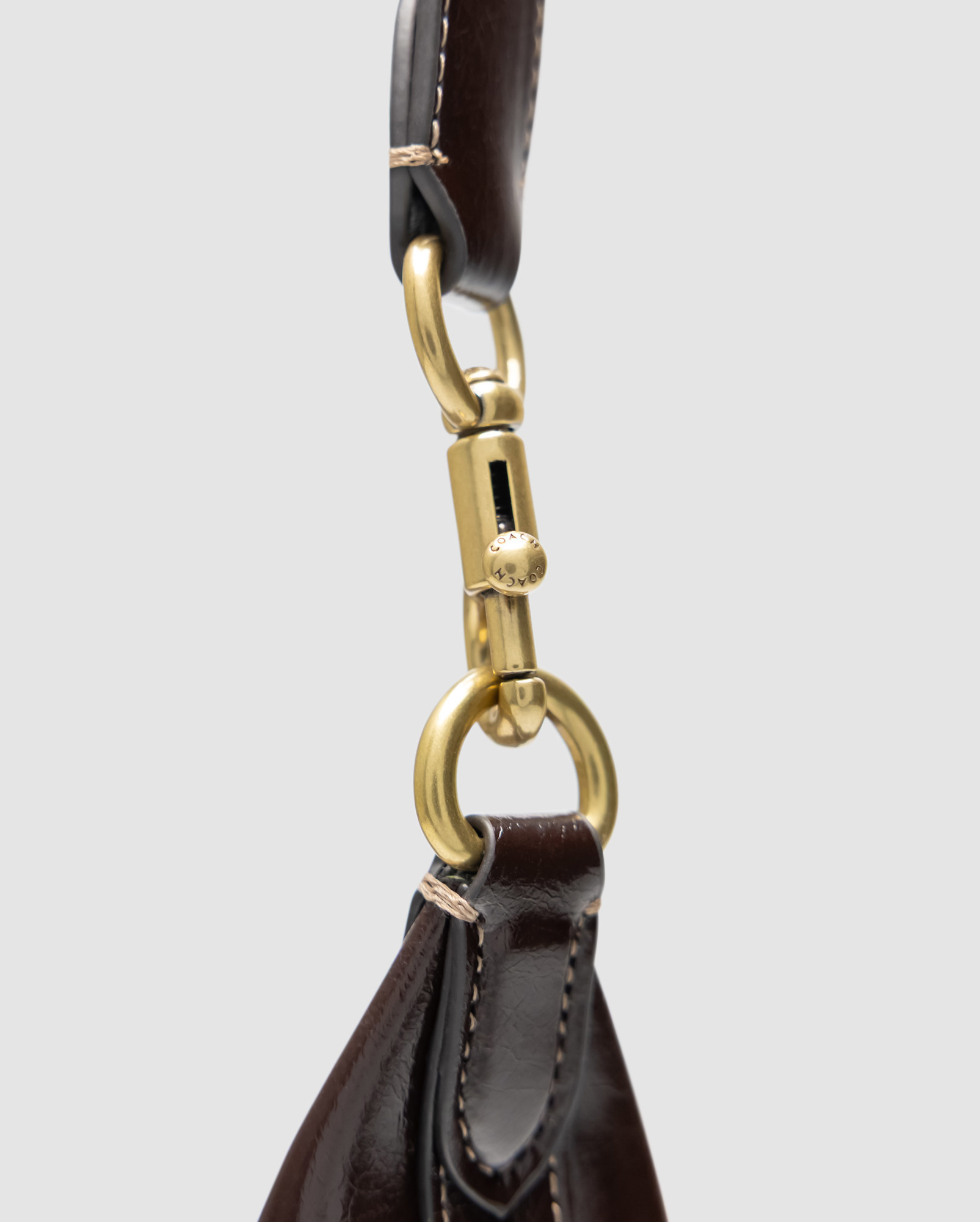 Coach Juliet Shoulder Bag in Glazed Leather Brown/Gold - 5