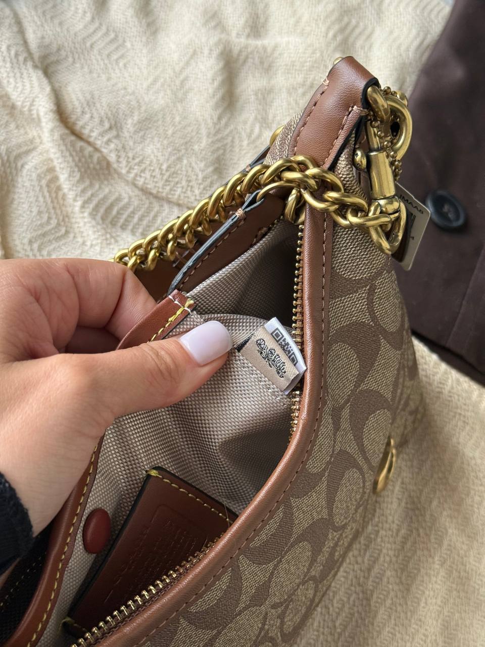 Coach Juliet Shoulder Bag Signature Canvas Beige - 17