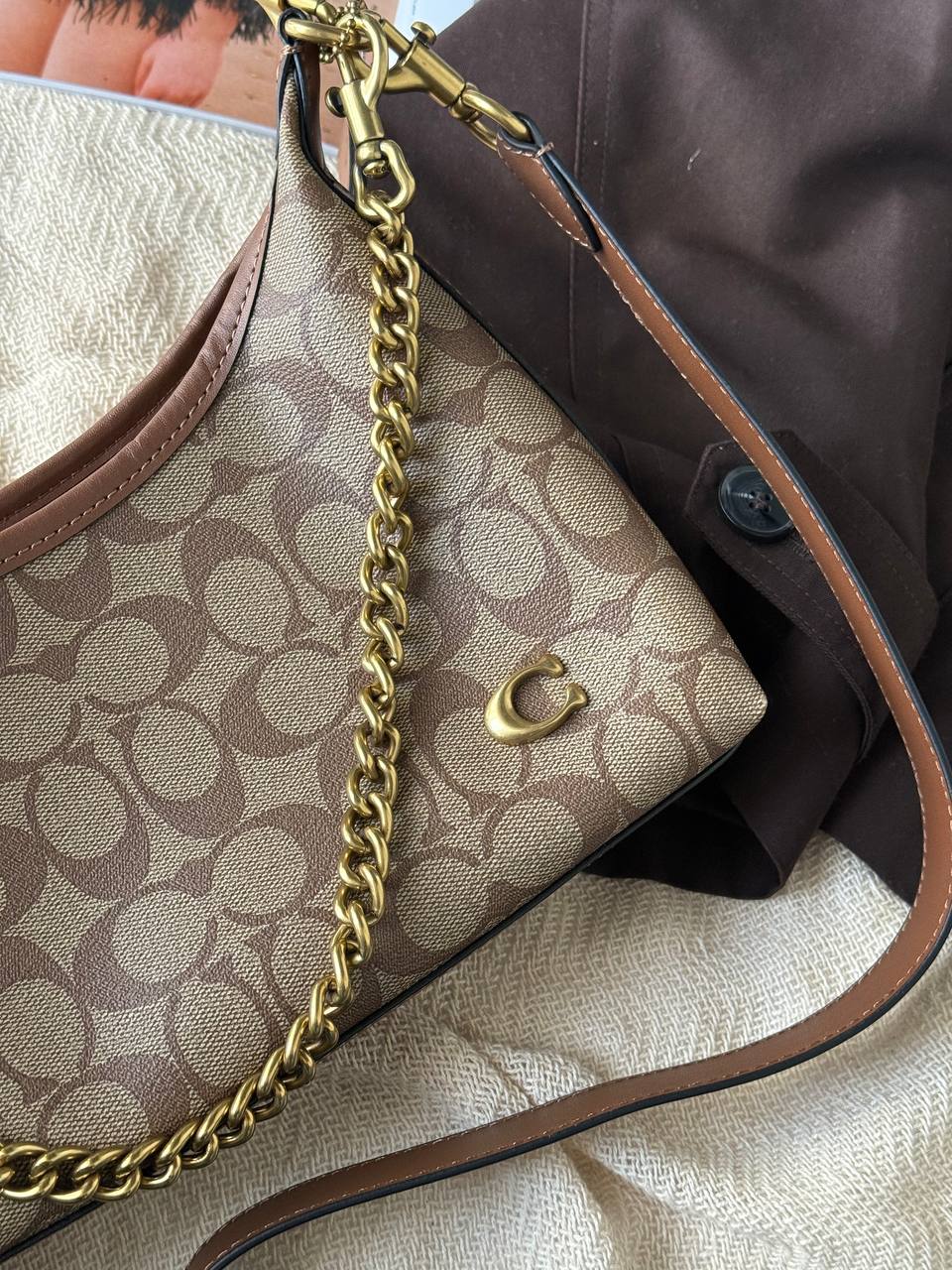 Coach Juliet Shoulder Bag Signature Canvas Beige - 6