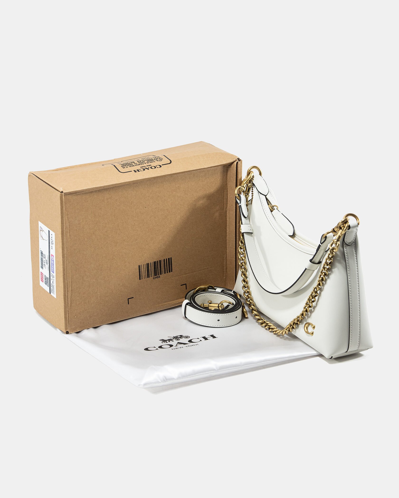 Coach Juliet Shoulder Bag White Smooth Leather - 2