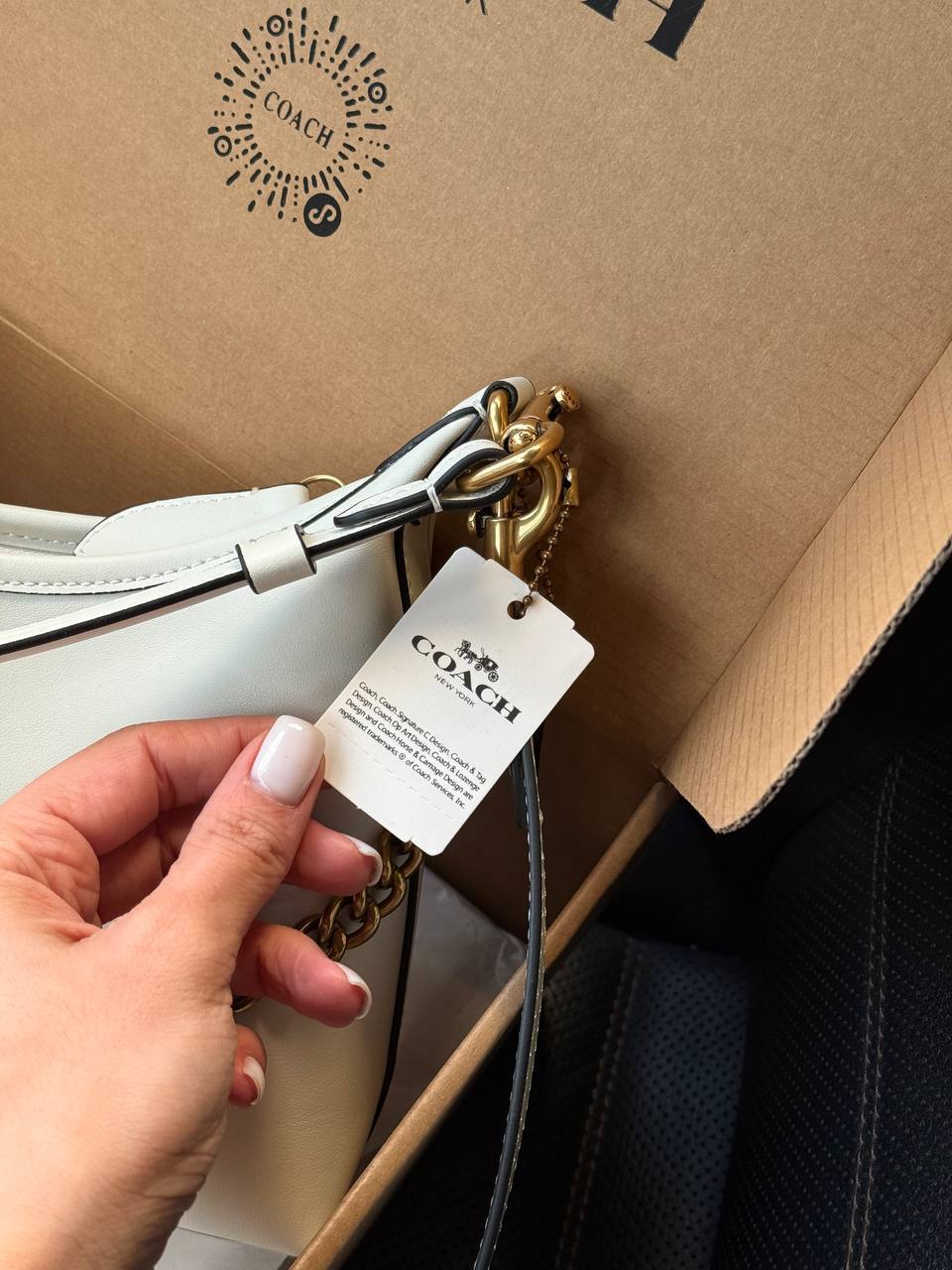 Coach Juliet Shoulder Bag White Smooth Leather - 9