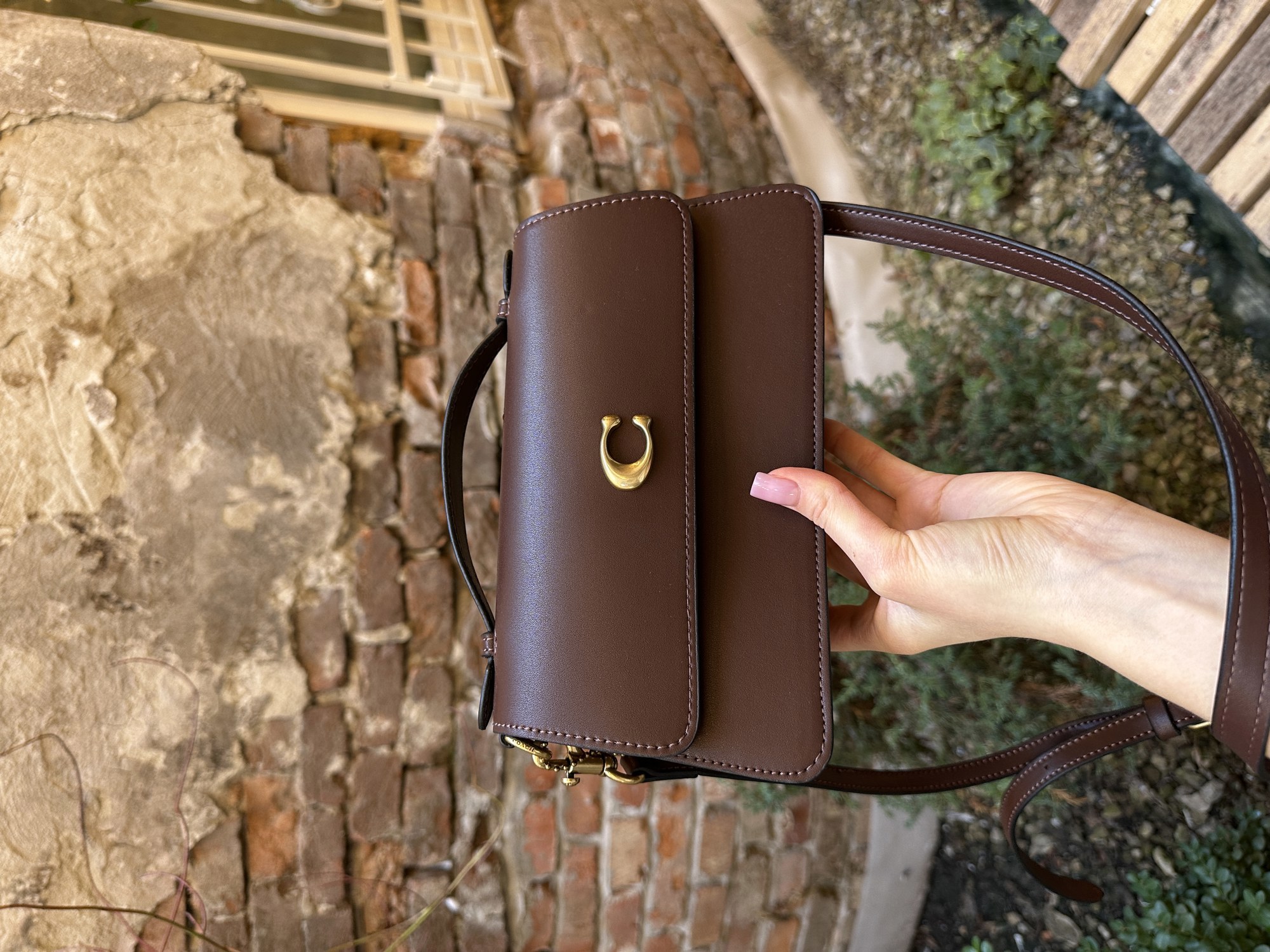 Coach Juno Crossbody Leather Maple Brown - 9