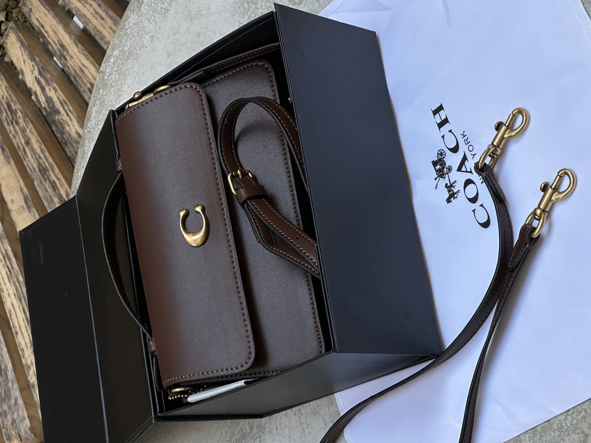 Coach Juno Crossbody Leather Maple Brown - 11