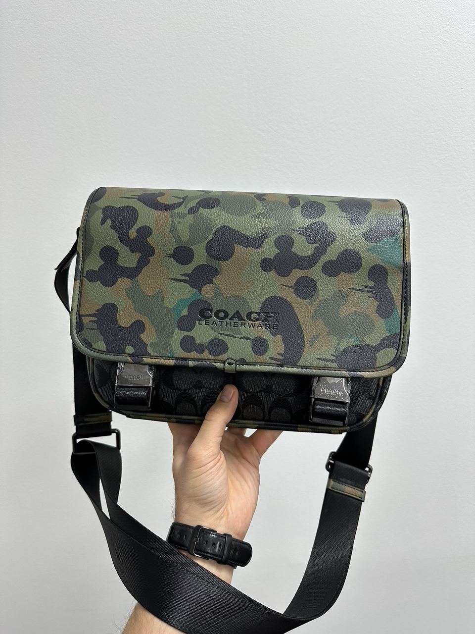 Coach Khaki &amp; Black League Hybrid Messenger Bag In Charcoal Mul - 10