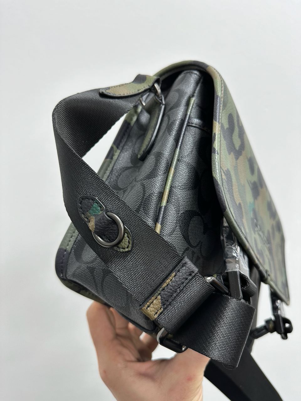 Coach Khaki &amp; Black League Hybrid Messenger Bag In Charcoal Mul - 13