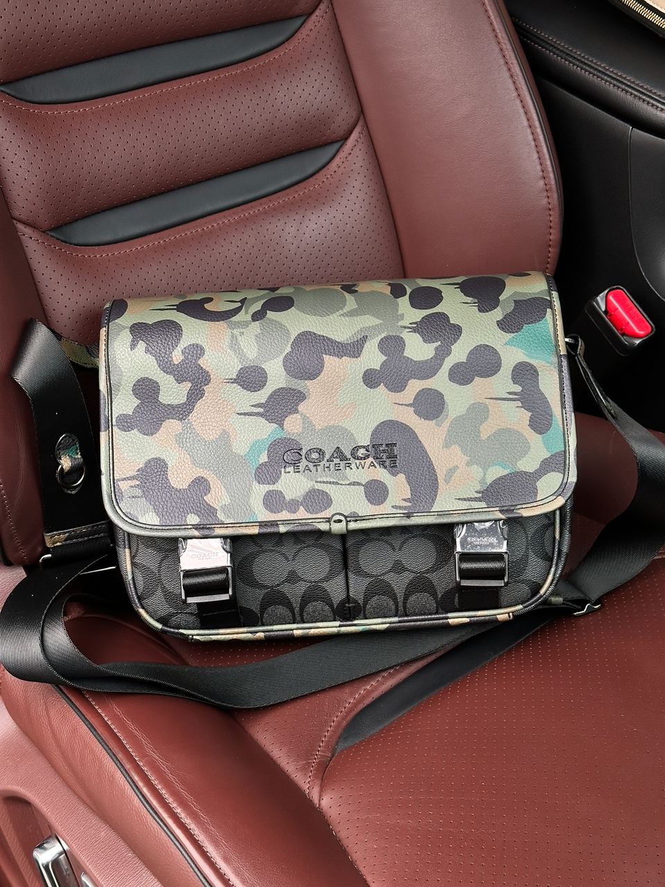 Coach Khaki &amp; Black League Hybrid Messenger Bag In Charcoal Mul - 3