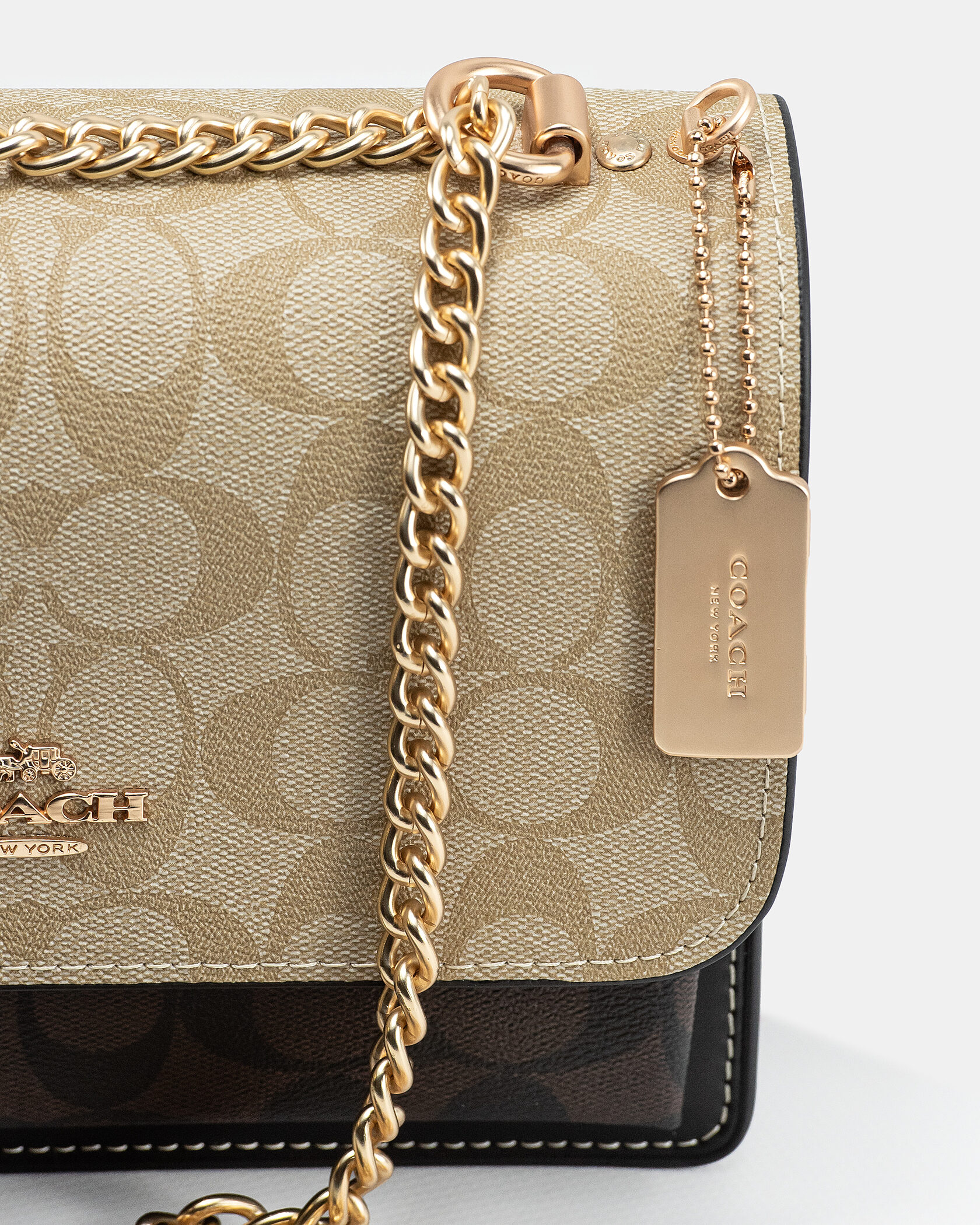 Coach Klare Small Crossbody Bag in Signature Canvas Light Khaki/Black - 9