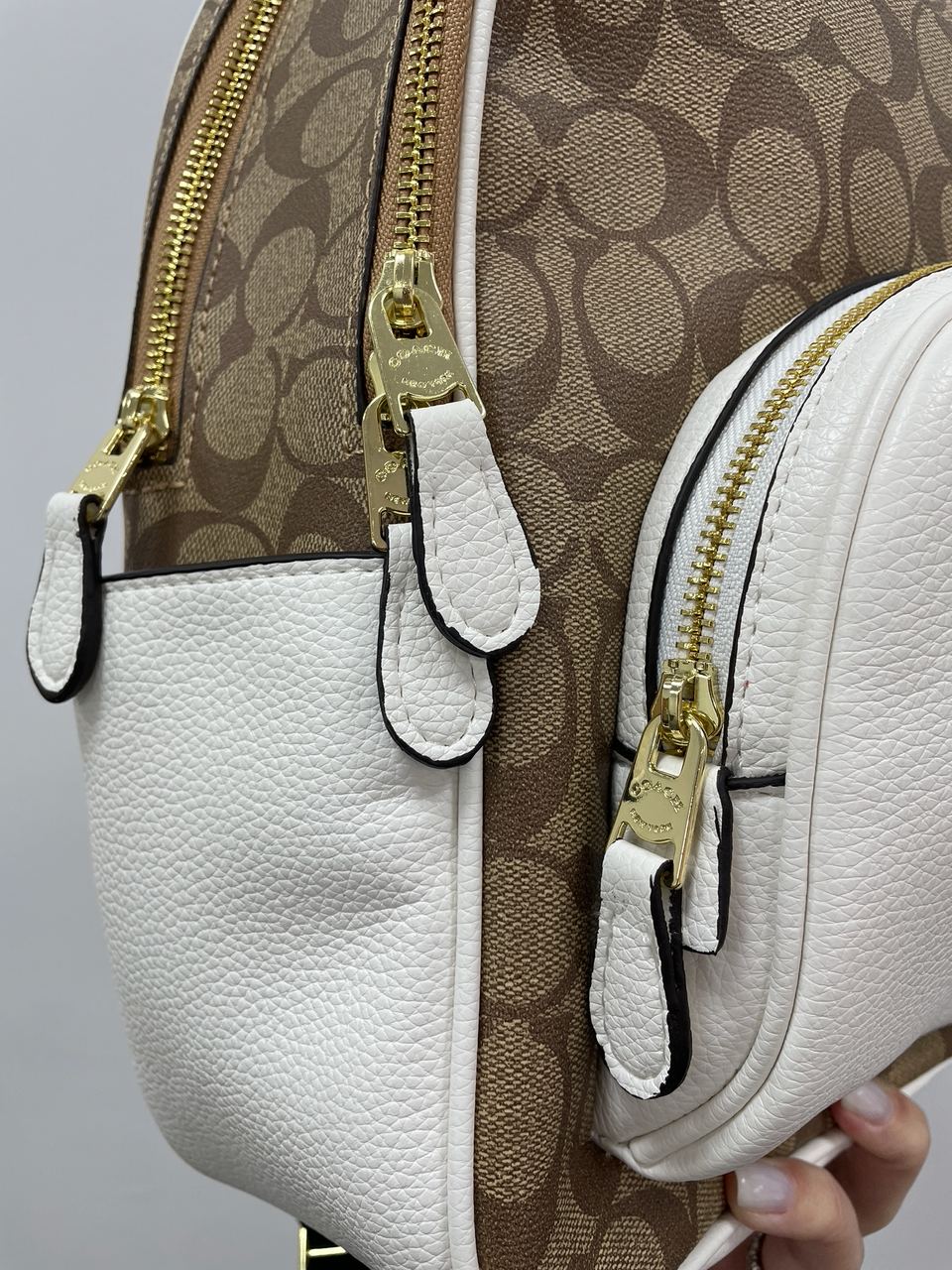 Coach Large Court Backpack In Signature Canvas in Beige/White - 13