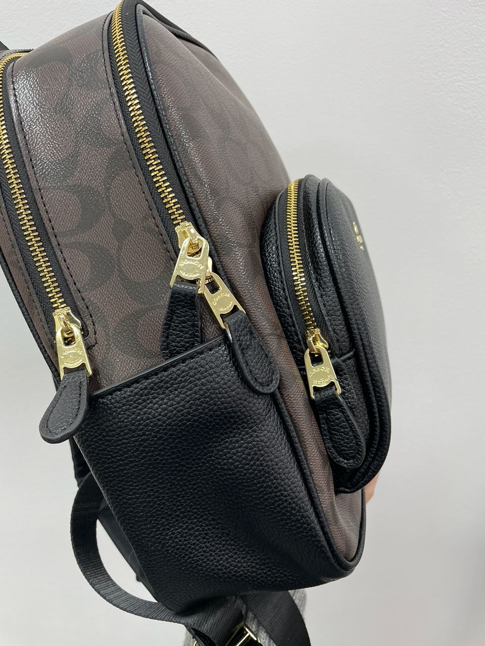 Coach Large Court Backpack In Signature Canvas in Brown/Black - 12