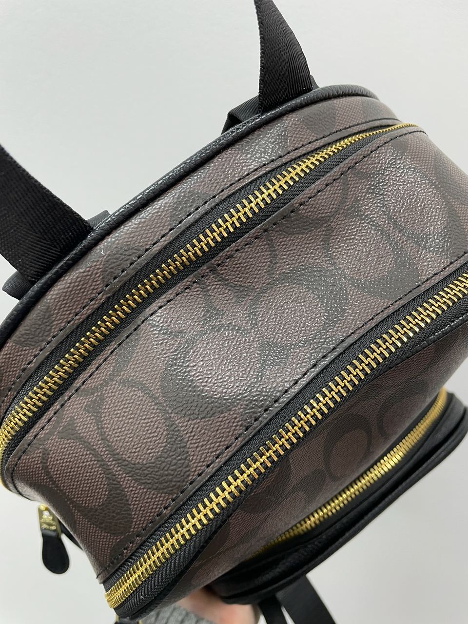 Coach Large Court Backpack In Signature Canvas in Brown/Black - 13